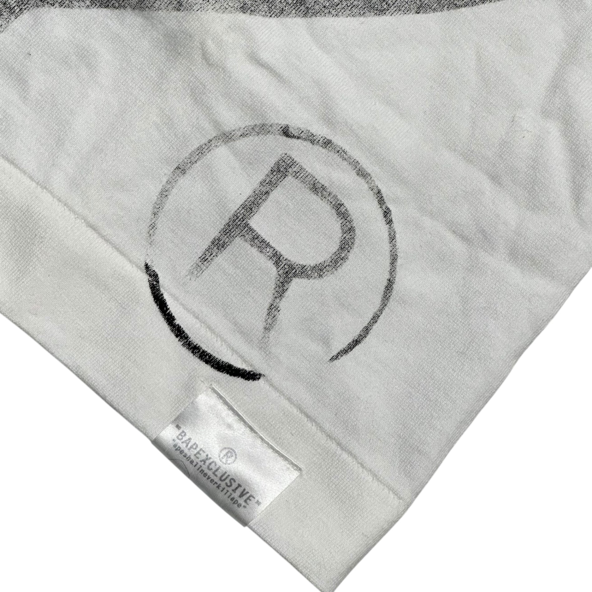 A BATHING APE(アベイシングエイプ) 90~00's BAPE “HAND PRINT APE HEAD / CAN TEE” 90年代 00年代 ベイプ 手刷り ハンドプリント エイプ ヘッド 缶 Tシャツ シリアルナンバー有 M ホワイト×ブラック 少数生産 稀少品 手刷りの為一点物