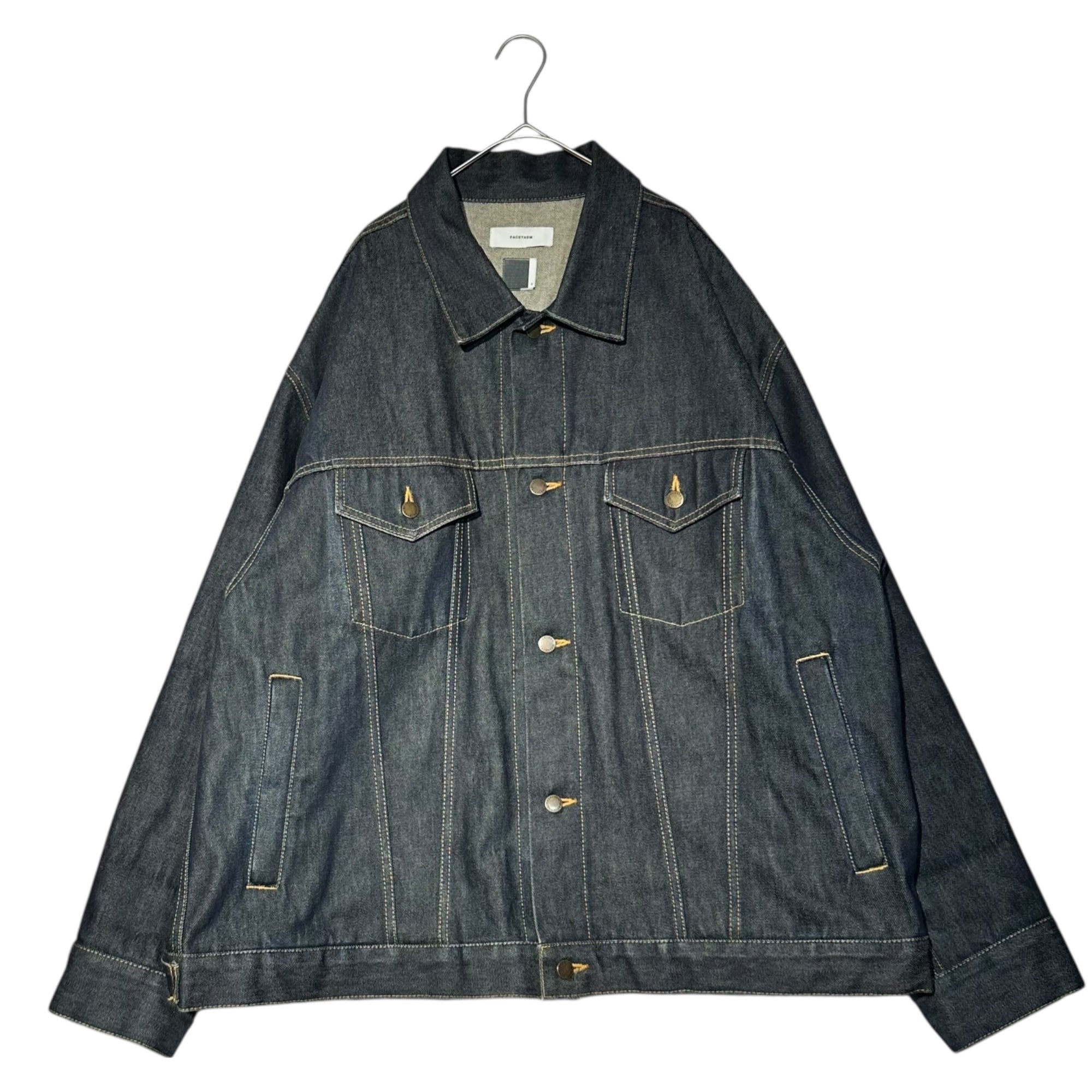 FACETASM(ファセッタズム) RIB DENIM JACKET リブ デニム ジャケット ZUK-6220-06 3 インディゴ 著名人着用モデル トラッカー