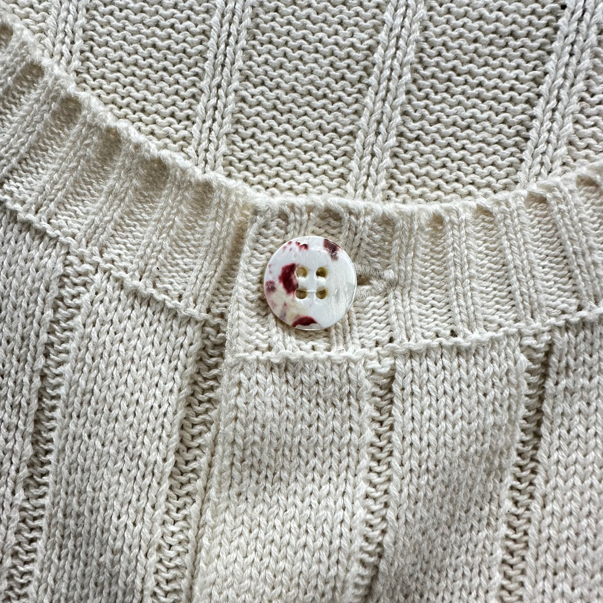 tricot COMME des GARCONS(トリココムデギャルソン) 1993SS Marble-Button Cotton Cardigan マーブル ボタン コットン カーディガン TN-020150 FREE アイボリー AD1992 90s アーカイブ
