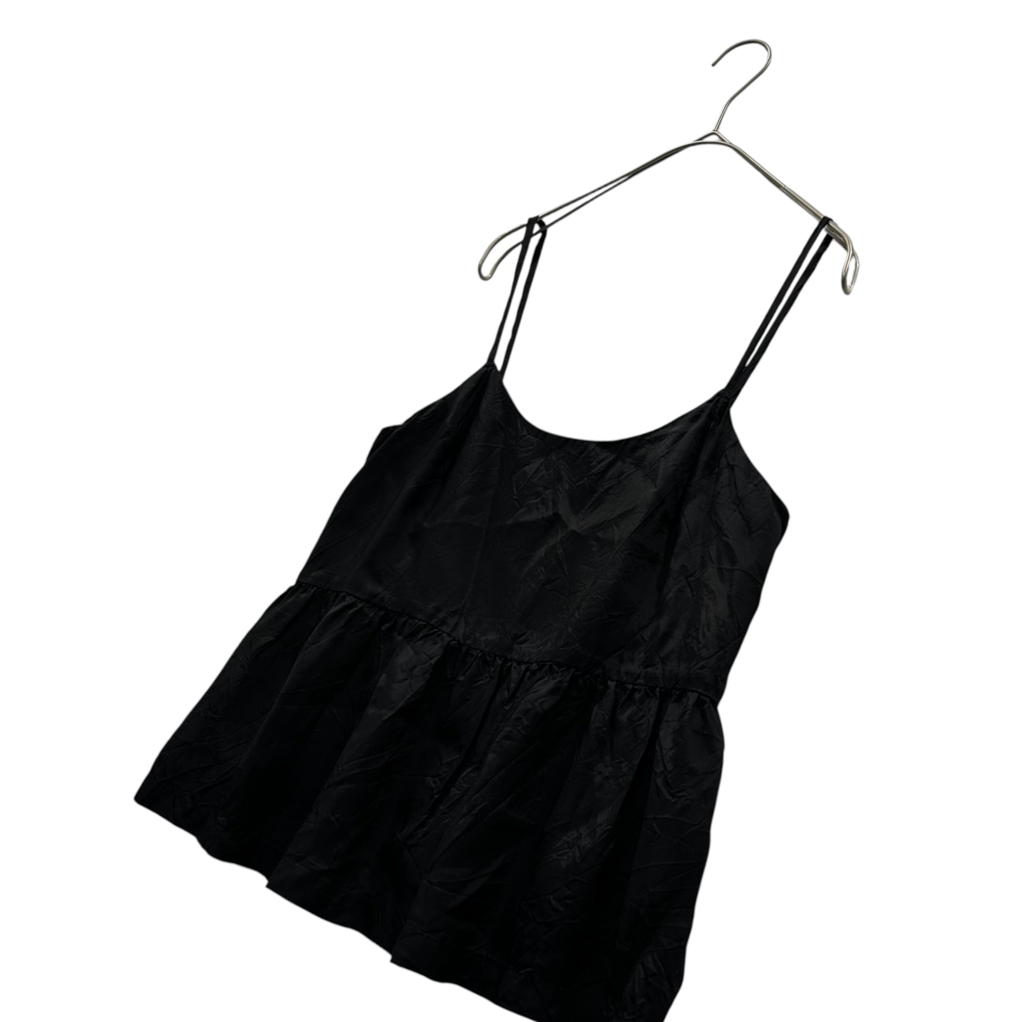 COMME des GARCONS COMME des GARCONS(コムデギャルソンコムデギャルソン) 2023SS Cupro Gathered Bustier キュプラ ギャザー ビスチェ RK-B024 M ブラック AD2022 フレア キャミソール