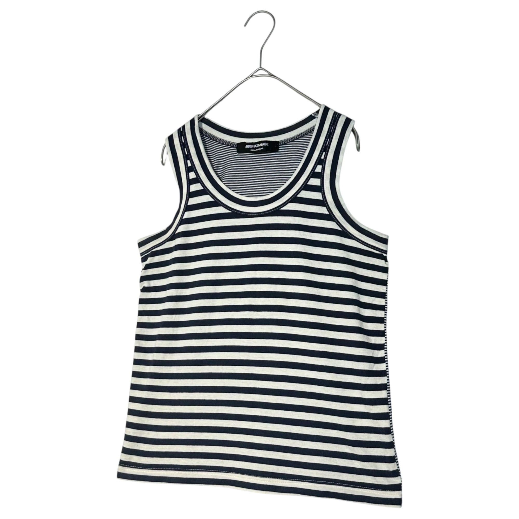 COMME des GARCONS JUNYA WATANABE(コムデギャルソンジュンヤワタナベ) 10SS Front and back border tank top 前後 ボーダー タンクトップ JE-T117 FREE ブルー×ホワイト AD2009