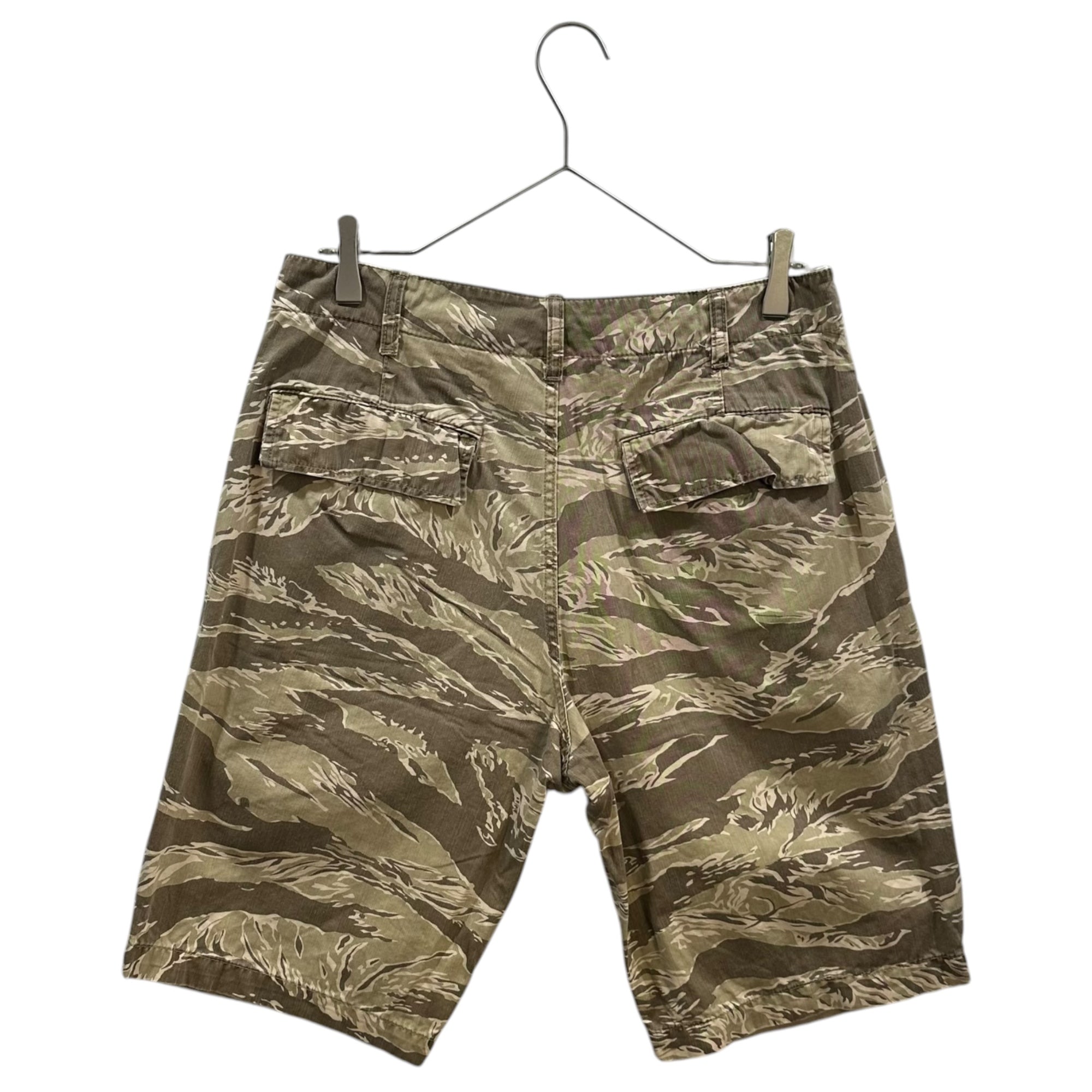 GOODENOUGH(グッドイナフ) 00's Tiger-Camo Patchwork Shorts タイガーカモ 切替 ショーツ M ベージュ  ハーフ ショート パンツ