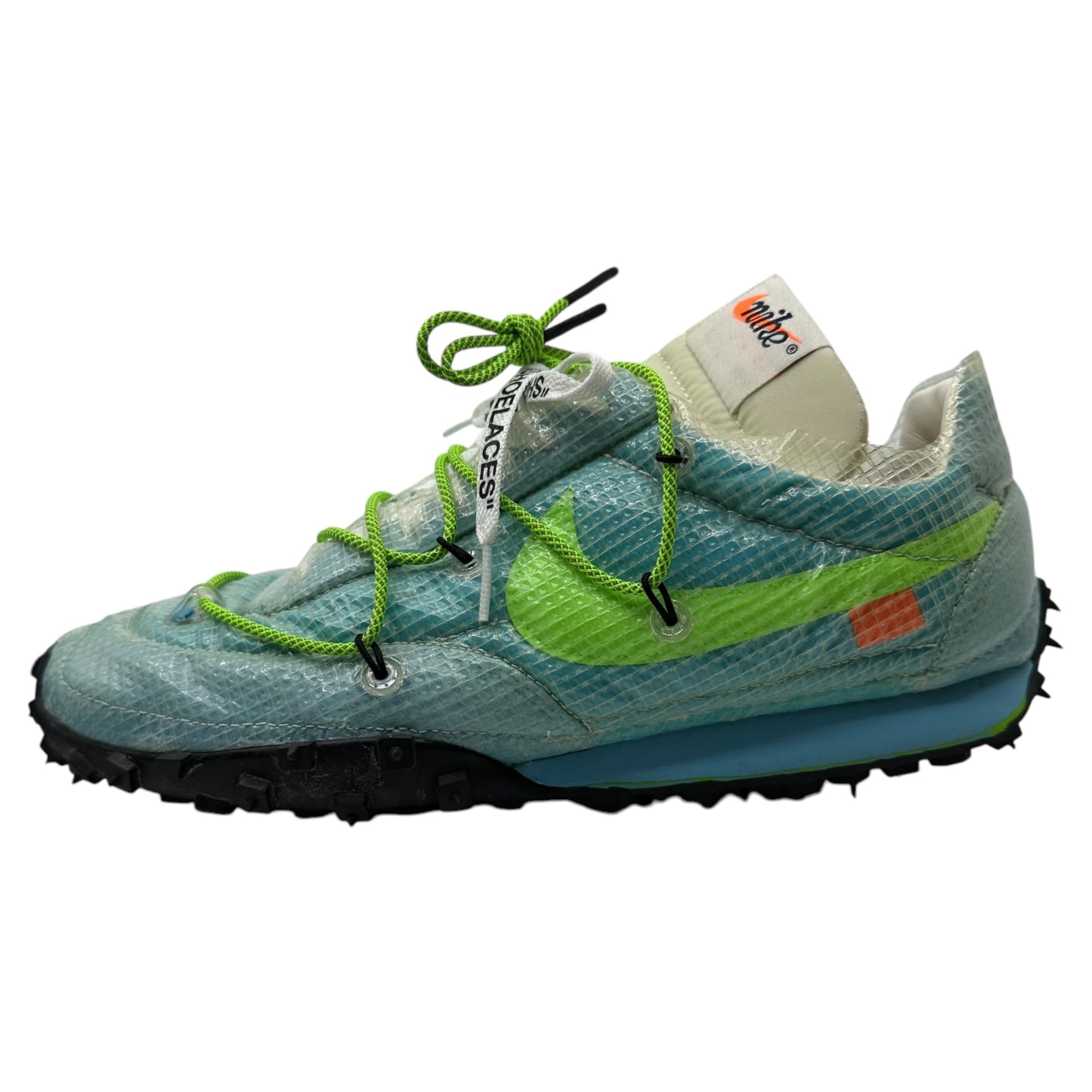 NIKE×Off-White (ナイキ×オフホワイト)  Women's Waffle Racer "Vivid Sky" ワッフル レーサー CD8180-400 28.5cm ブルー×グリーン ローカット スニーカー