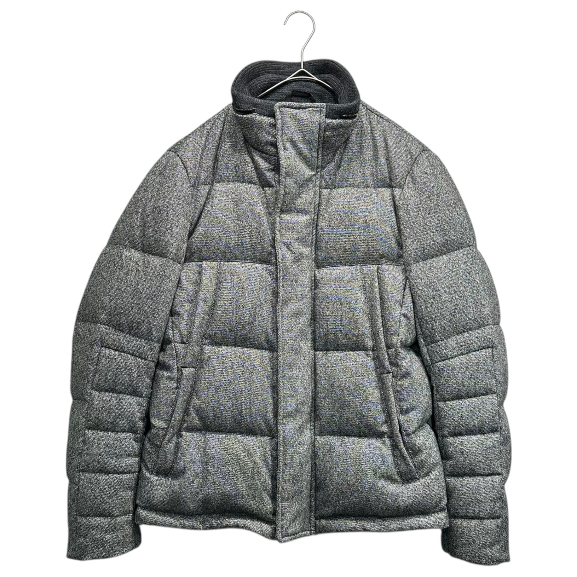 ck Calvin Klein(シーケーカルバンクライン) Tweed Hooded Down Jacket ツイード フーデッド ダウン ジャケット 381-5.CCC.CB.NW.0600 M グレー