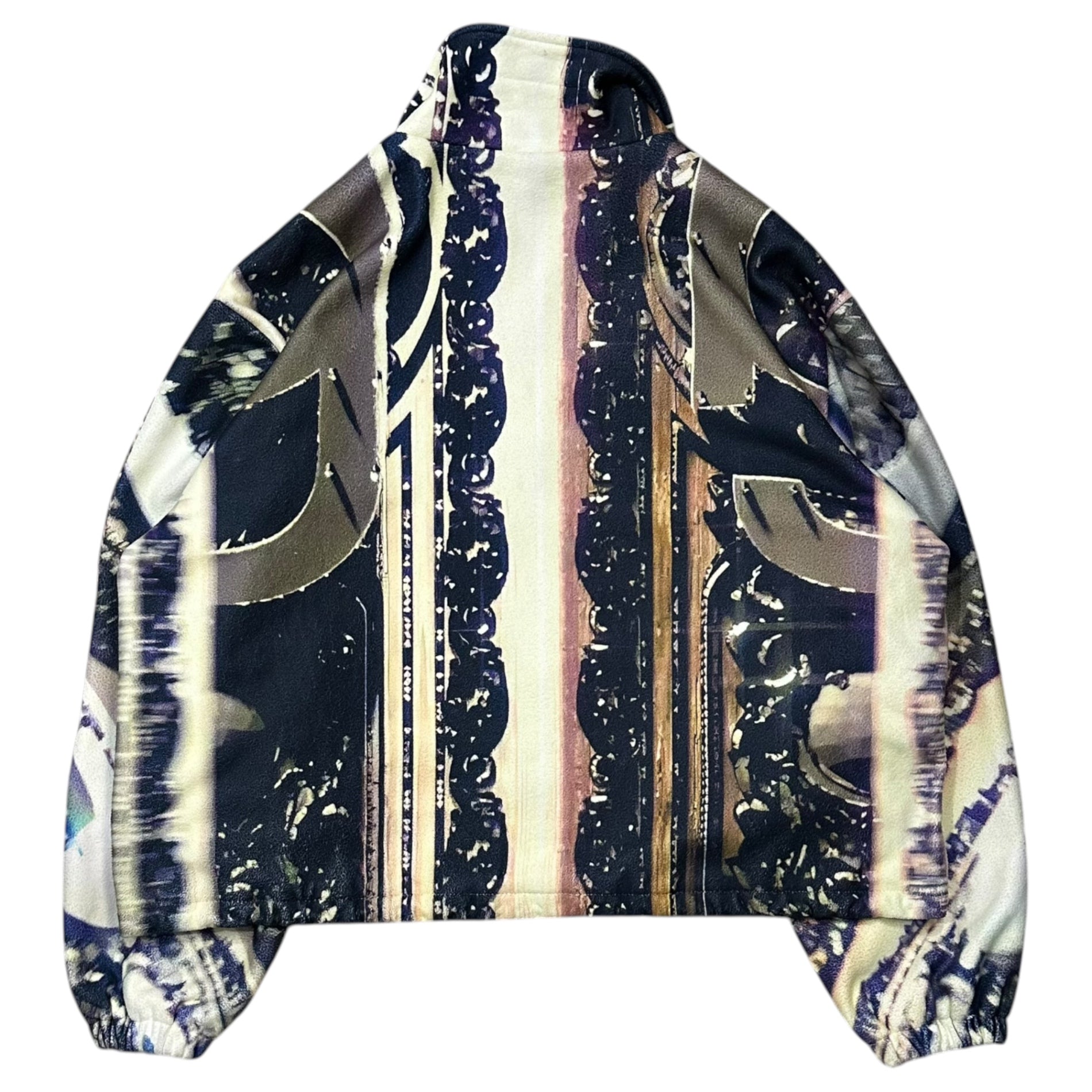 GB MOUTH(ジービーマウス) "扉" VELOUR SKIN LIGHT JACKET ベロア スキン ライト ジャケット 表記無(XL程度) ベージュ×ネイビー フリース