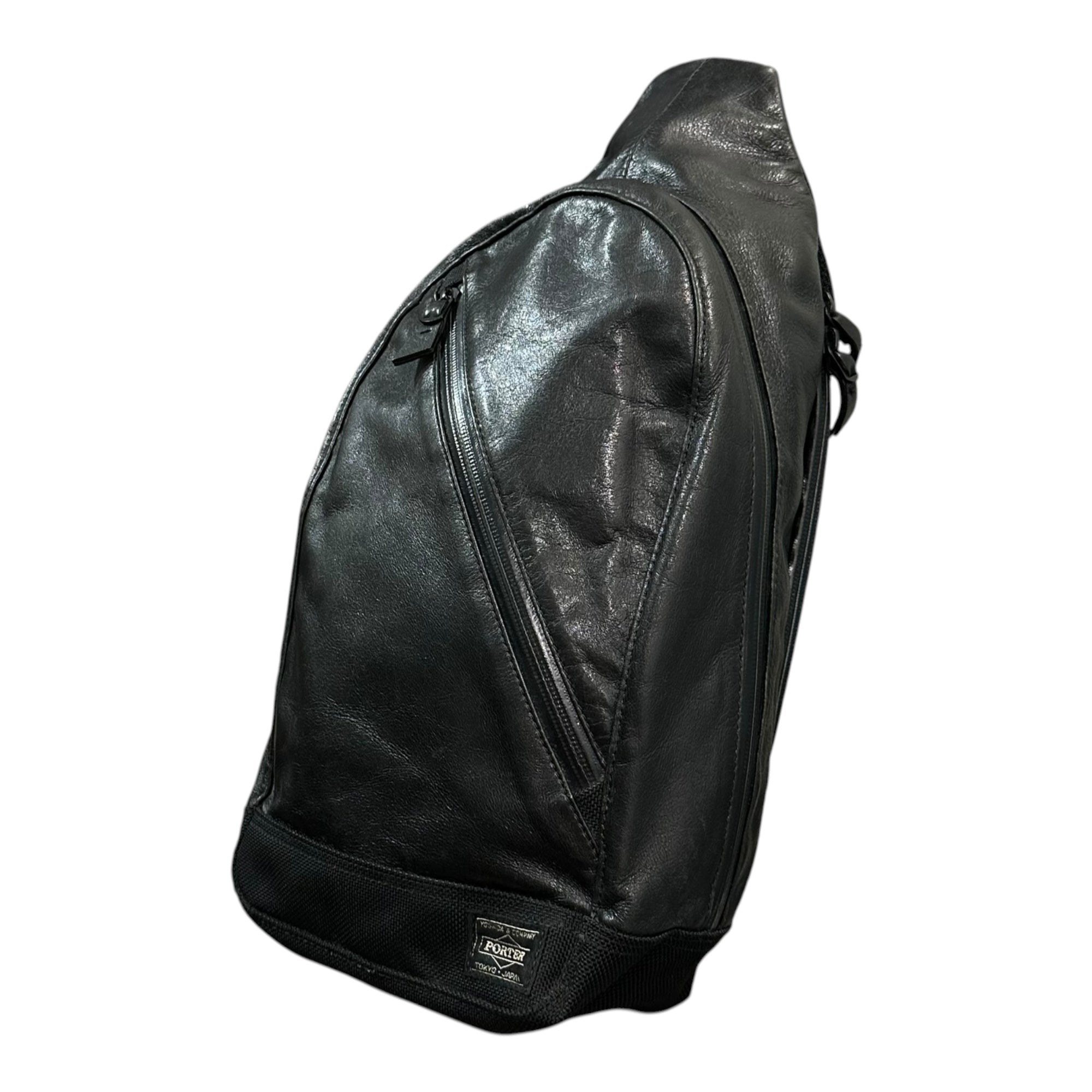 PORTER(ポーター) ZOOM LINE LEATHER BODY BAG ズーム ライン レザー ボディ バッグ ブラック