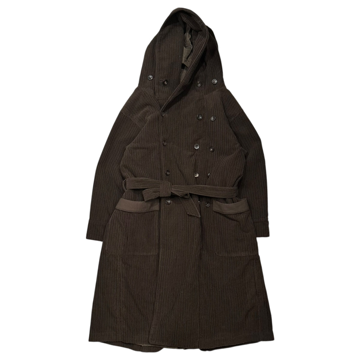 iroquois(イロコイ) 2017AW Wool-Corduroy Oversized Hooded Coat ウール コーデュロイ オーバーサイズ フーデッド コート 783204 2 ブラウン