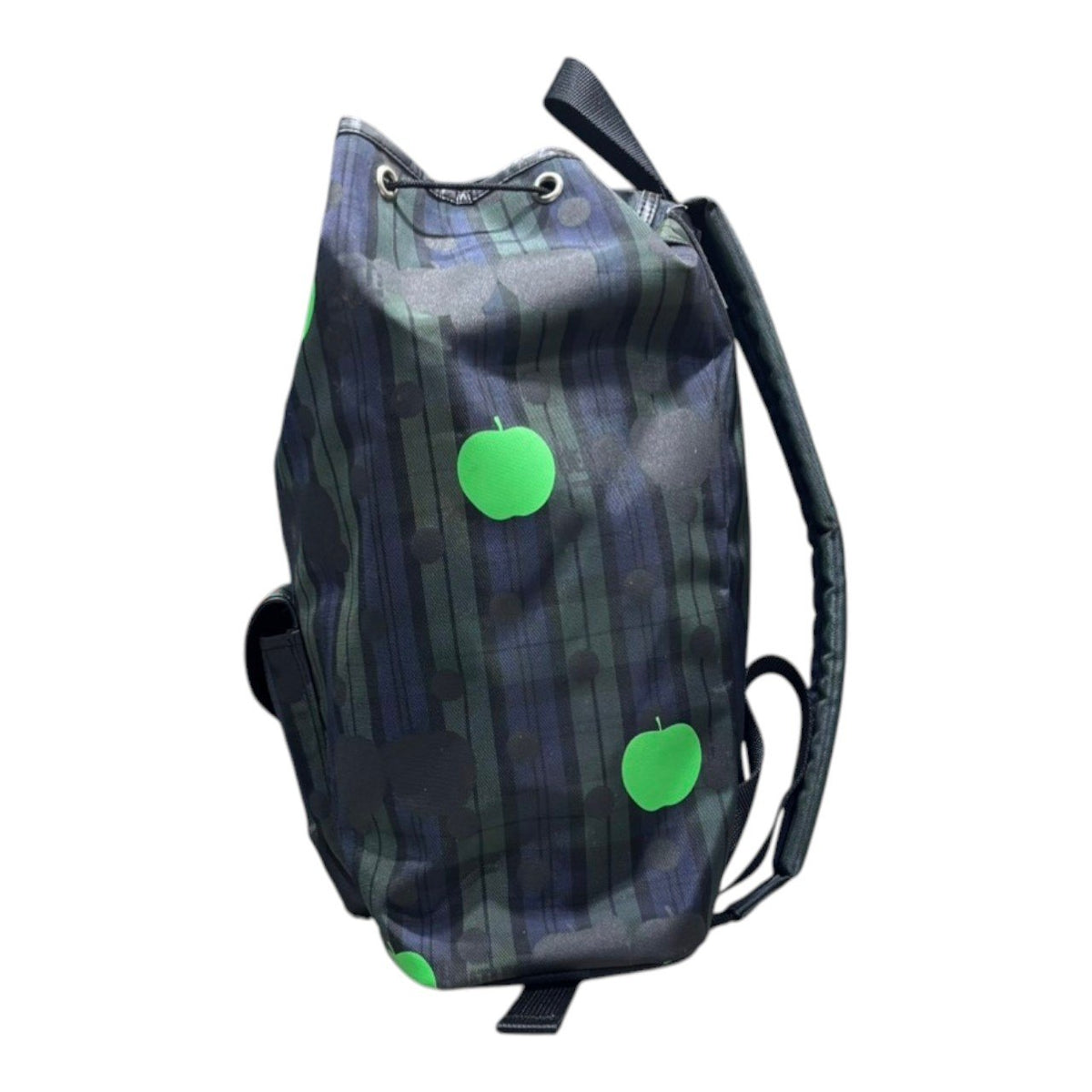 THE BEATLES COMME des GARCONS(ザビートルズコムデギャルソン) The Beatles Green Apple & Check Daypack ザ ビートルズ グリーンアップル & チェック デイパック グリーン×ネイビー