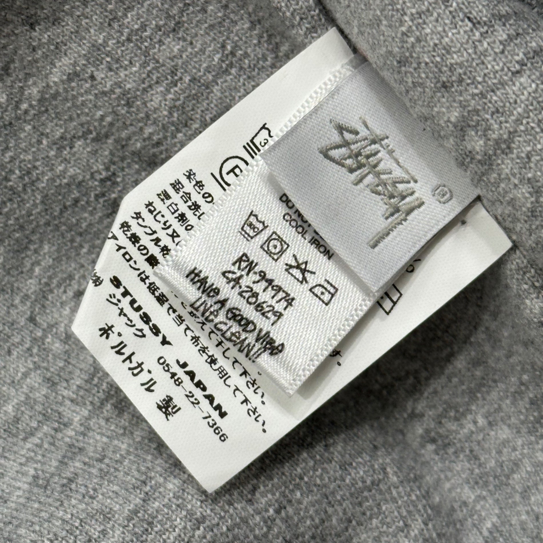 STUSSY(ステューシー) Double Face Label Zip Hoodie ダブル フェイス ラベル ジップ パーカー L ライトグレー