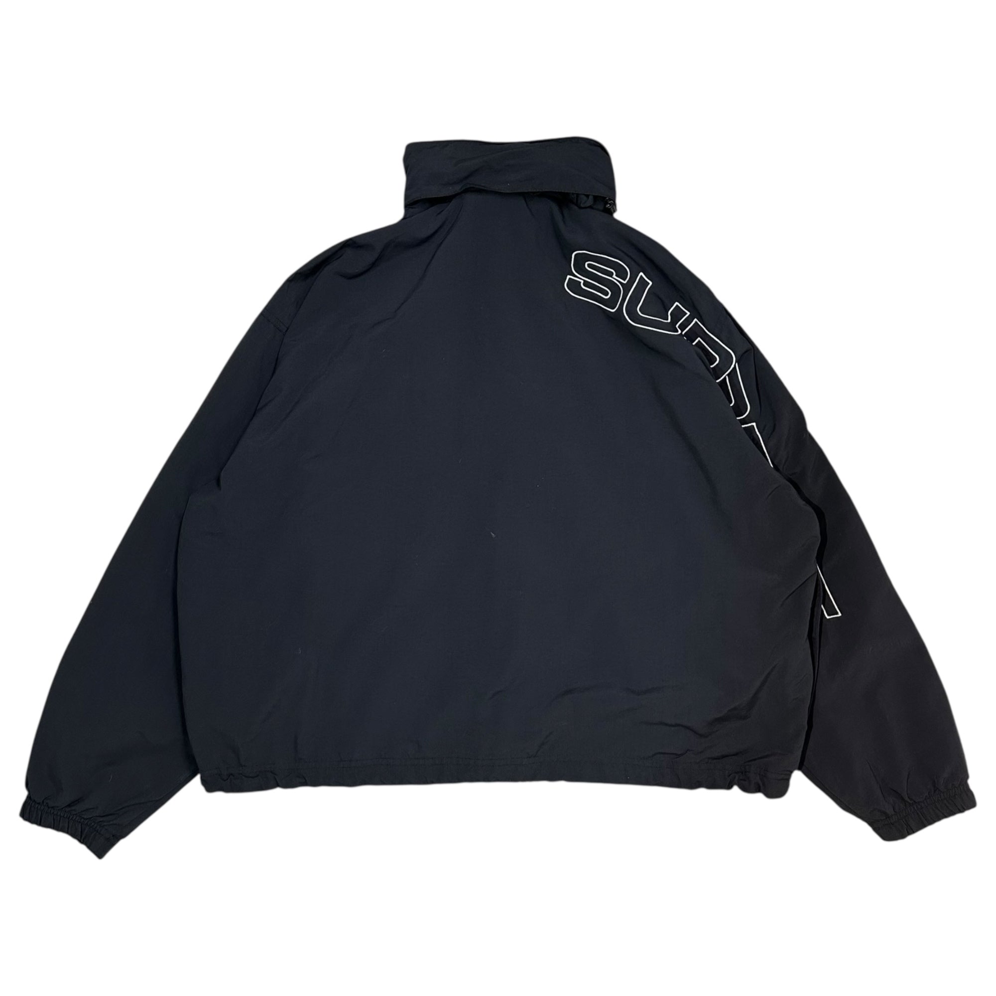 SUPREME(シュプリーム) 24AW Spellout Embroidered Track jacket ロゴ 刺繍 ナイロン トラック ジャケット M ブラック 24FW マウンテンパーカー