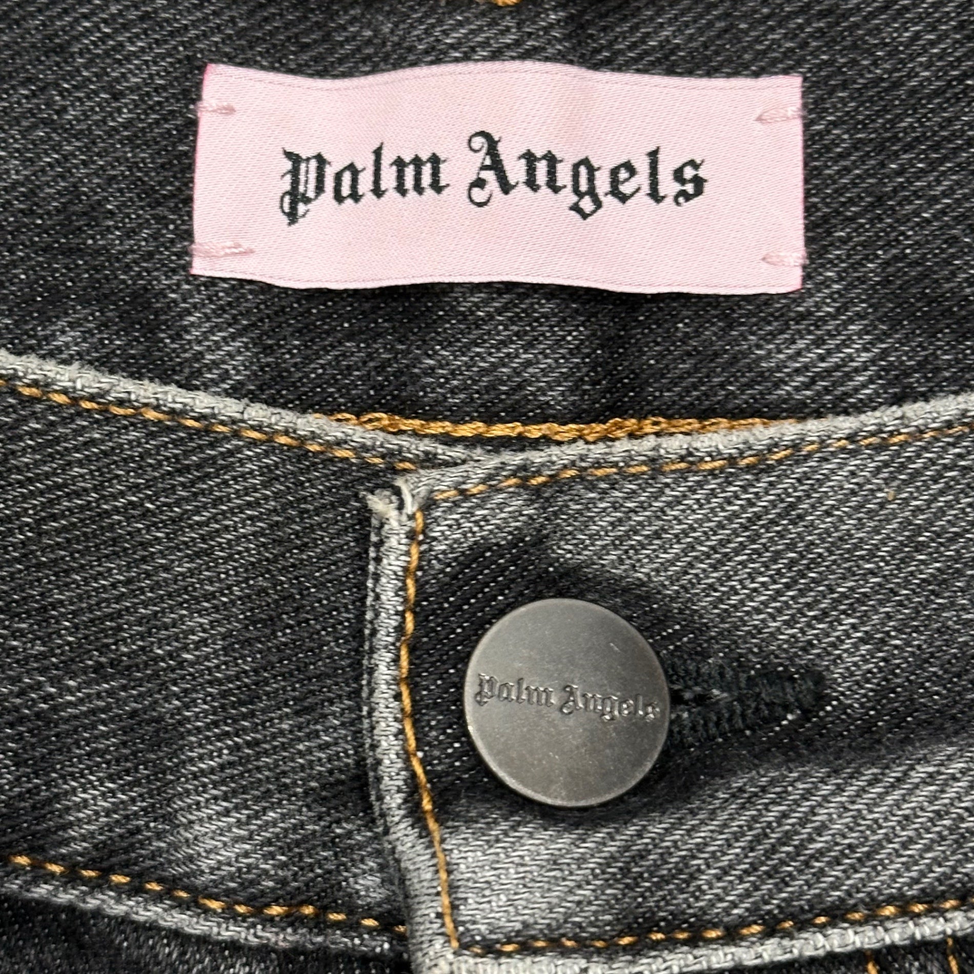 Palm Angels(パームエンジェルス) Crash Skinny Jeans クラッシュ スキニー ジーンズ PMCE001S17 30 ブラック ダメージ加工 デニム パンツ