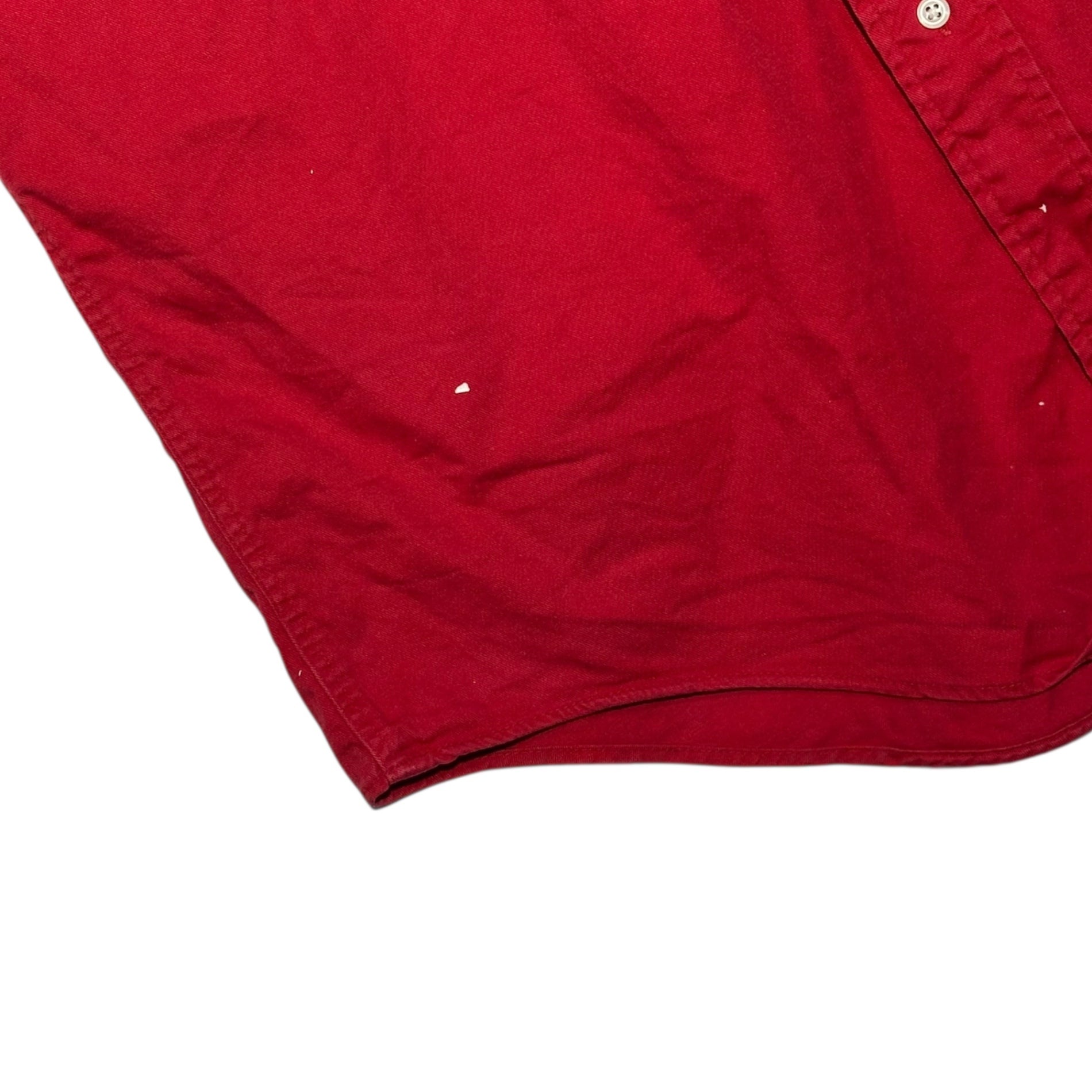 POLO RALPH LAUREN(ポロラルフローレン) 80's USA-Made Chest Print Oxford Shirt 80年代 胸 プリント オックスフォード シャツ XL レッド