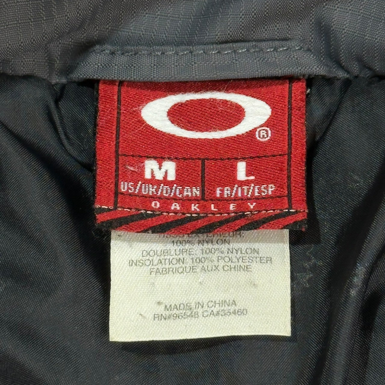 OAKLEY(オークリー) 00's Padded Nylon Tech Jacket パテッド ナイロン テック ジャケット L グレー Y2K ギミック 中綿