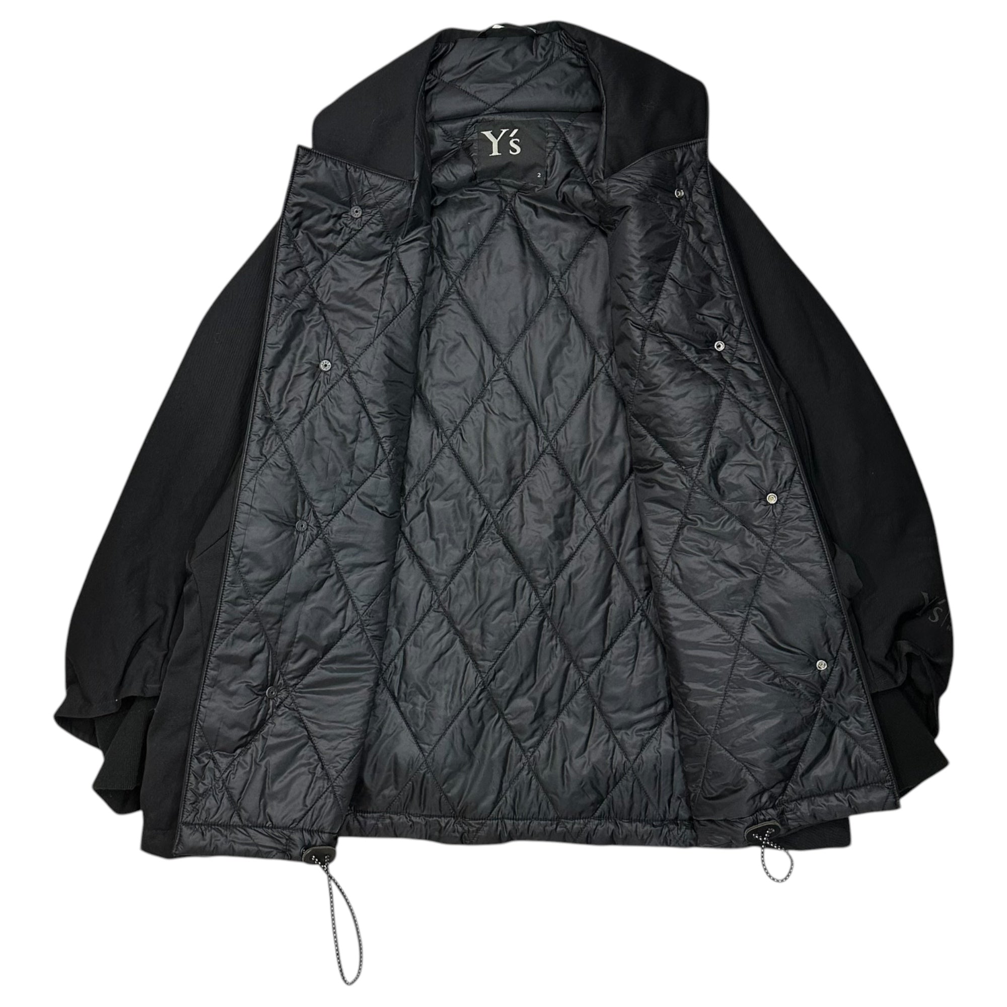 Y's(ワイズ) NYLON CHINO CLOTH MIDDLE COAT ナイロン チノ クロス ミドル コート YK-C22-603 2(M程度) ブラック 男性着用可能 ジャケット