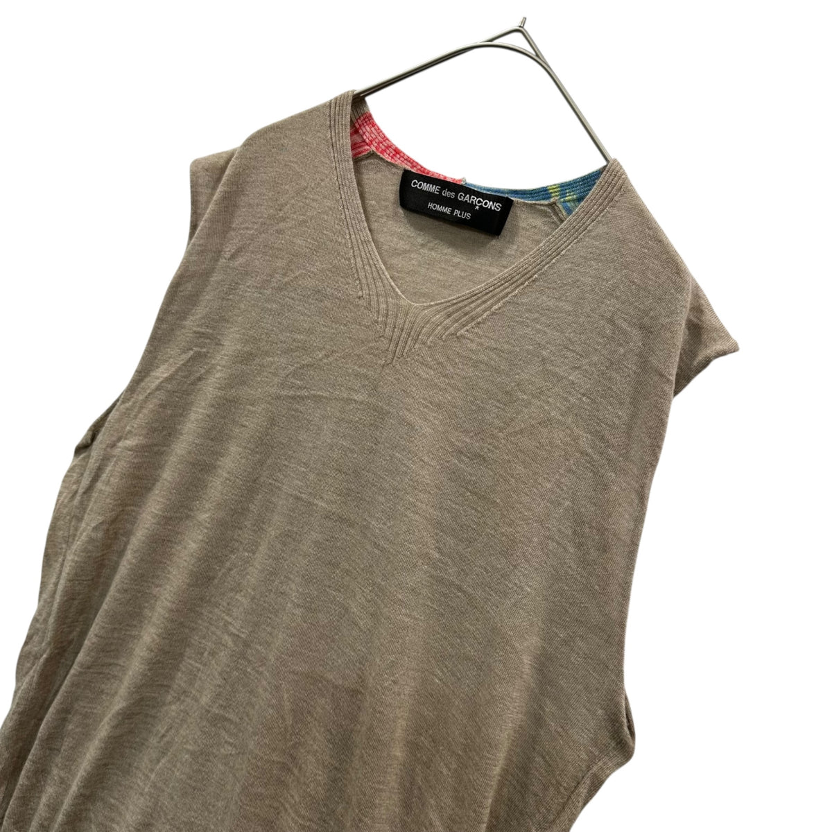 COMME des GARCONS HOMME PLUS(コムデギャルソンオムプリュス) 2000SS Gobelin-Era Cashmere Knit Vest ゴブラン期 カシミア ニット ベスト PN-100020 FREE ベージュ×マルチカラー AD2000 カシミヤ アーカイブ