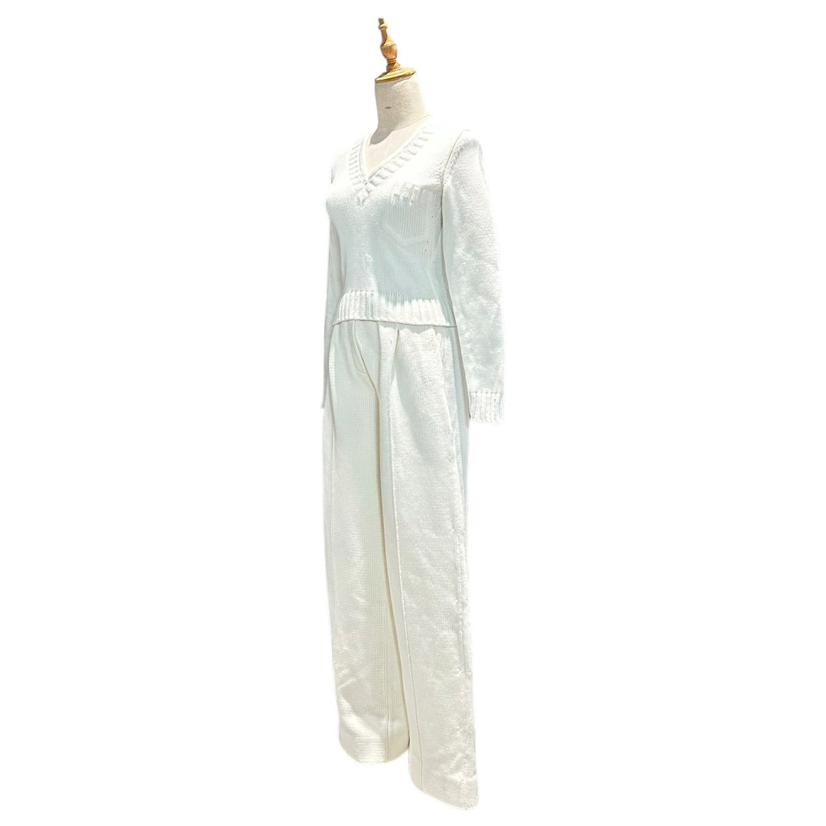 FENDI(フェンディ) 2021SS Fake-Pocket Short-Length Knit & Knit Pants Set-Up フェイク ポケット ショート レングス ニット ニット パンツ セット アップ 12CPF-20-2494 12CPF-20-2495 38 オフホワイト
