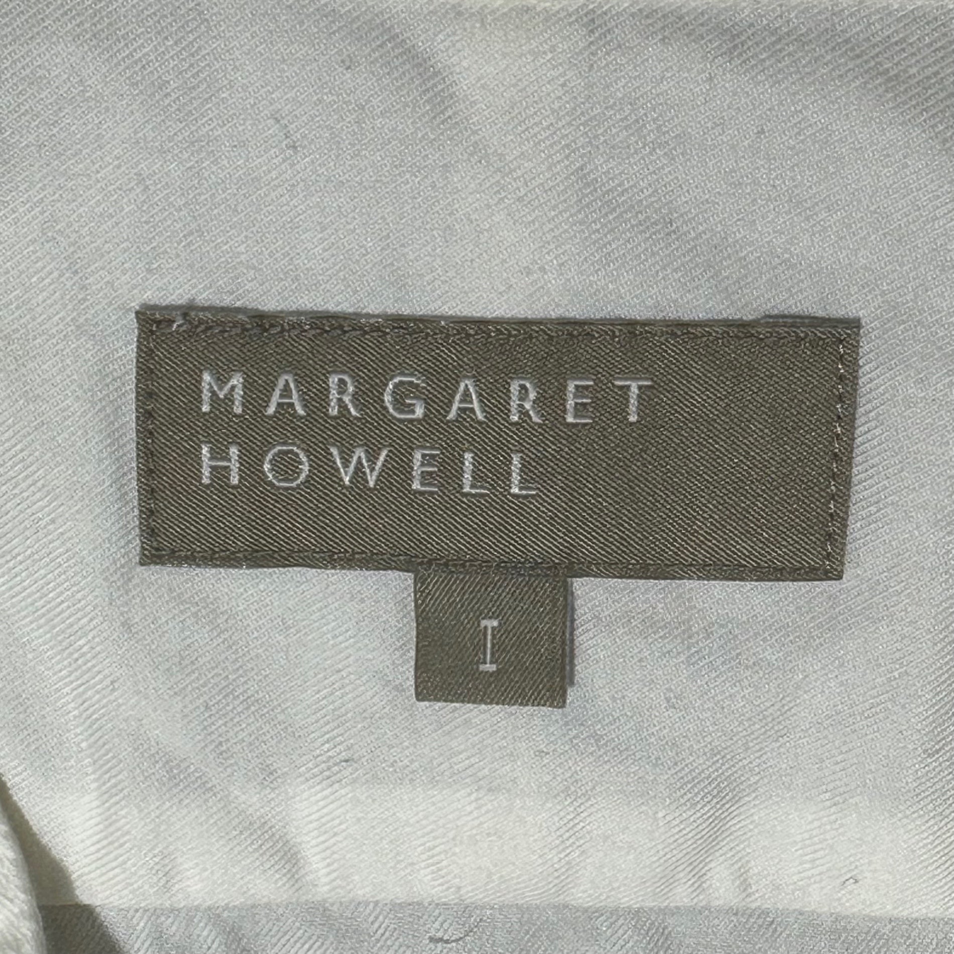 MARGARET HOWELL(マーガレットハウエル) Band collar pullover long sleeve shirt バンドカラー プルオーバー 長袖 シャツ 578-0253616 1(S程度) ホワイト