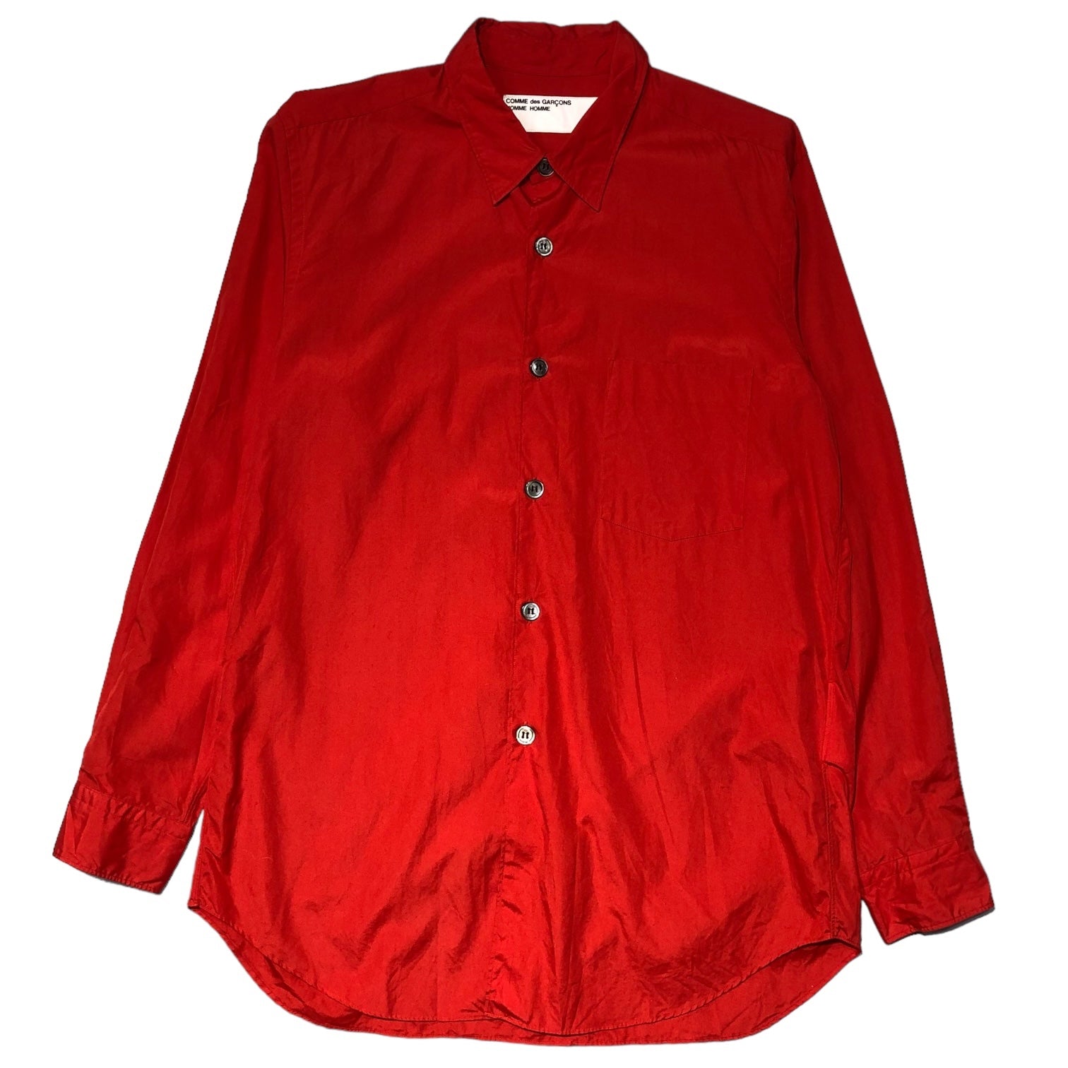 COMME des GARCONS HOMME HOMME(コムデギャルソンオムオム) 01AW cotton big button wide shirt  コットンビッグボタンワイドシャツ IC-B005 FREE レッド AD2001