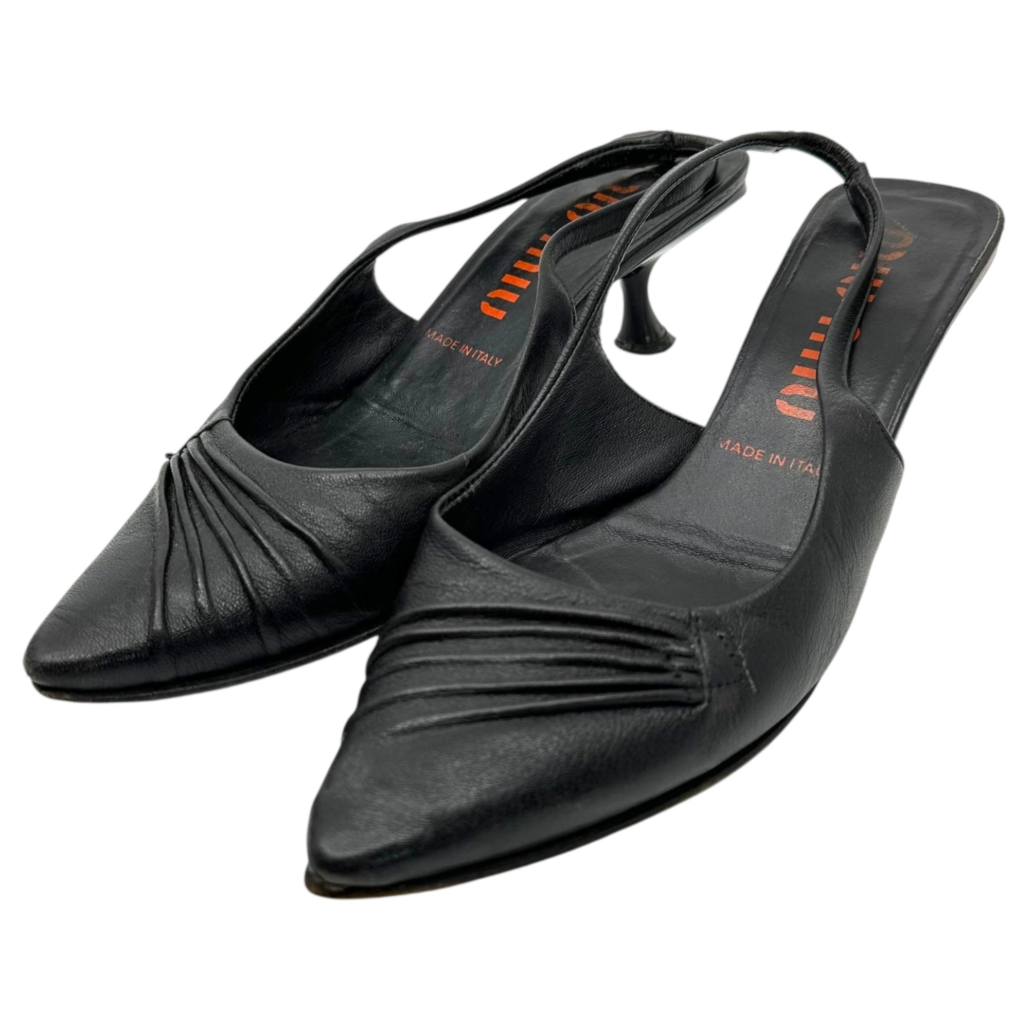 miu miu(ミュウミュウ) 90's~00’s Archive Pointed-toe stiletto pumps アーカイブ ポインテッドトゥ ピンヒール パンプス 35(22.5cm程度) ブラック