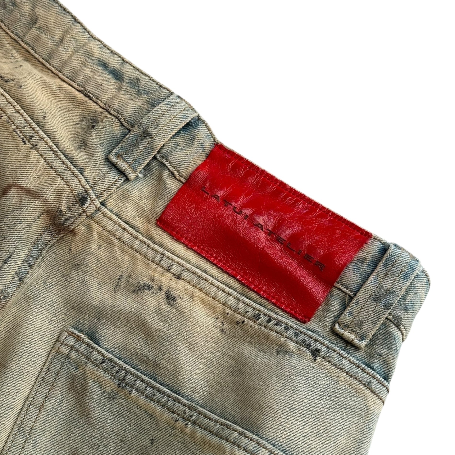 LATUI ATELIER(ラトゥイ アトリエ) Vintage-Washed Wide-Leg Baggy Denim Pants ヴィンテージ加工 ワイド バギー デニム パンツ M ライトインディゴ