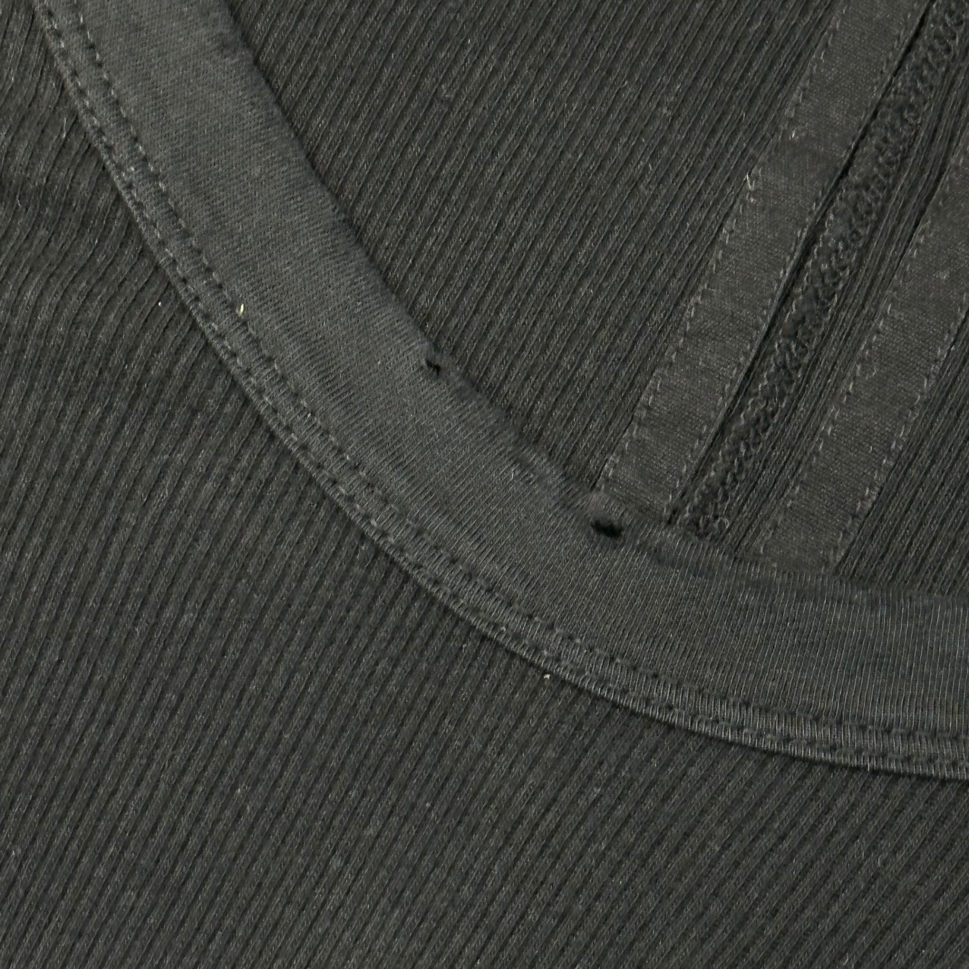 Rick Owens DRKSHDW(リックオウエンスダークシャドウ) 17SS U-neck ribbed L/S Top Uネック リブ 長袖 カットソー DS17S5502/2 S ブラック 品質表示タグ無