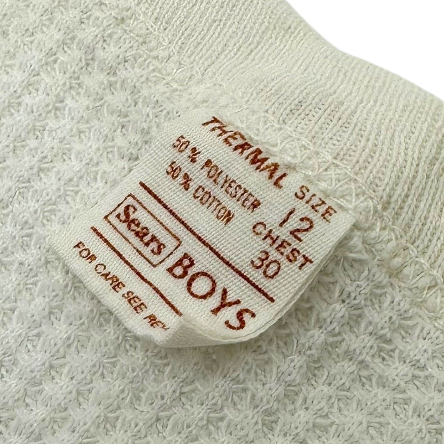 VINTAGE(ヴィンテージ) 90’ US vintage thermal cut and sew サーマルカットソー S~M程度/前身頃に若干のシミ有 ホワイト