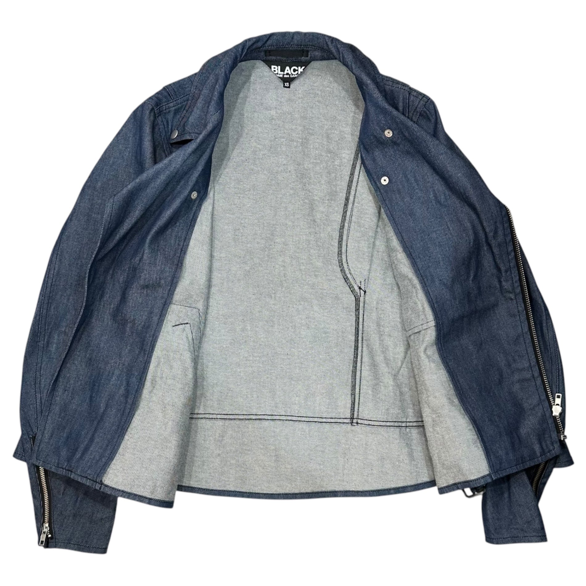 BLACK COMME des GARCONS(ブラックコムデギャルソン) 2026SS 9oz Denim Rider Jacket デニム ライダース ジャケット 1Q-J002 XS インディゴ AD2025