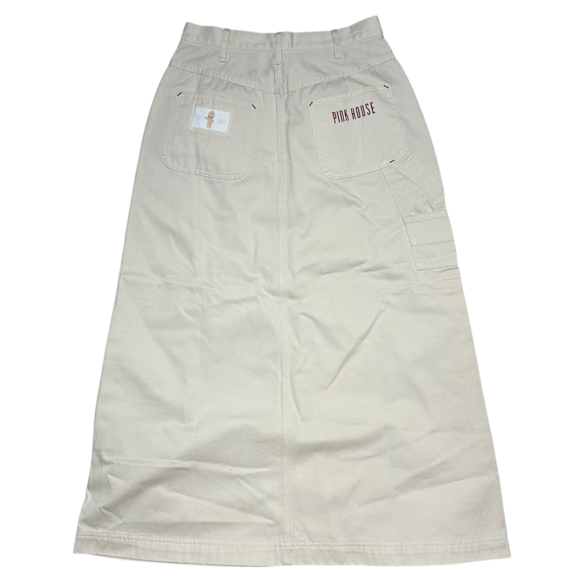 PINK HOUSE(ピンクハウス) 00's Kewpie Patchwork Cargo Pocket Long Skirt キューピー パッチワーク カーゴポケット ロング スカート 表記無(S程度) ホワイト ワッペン マキシ