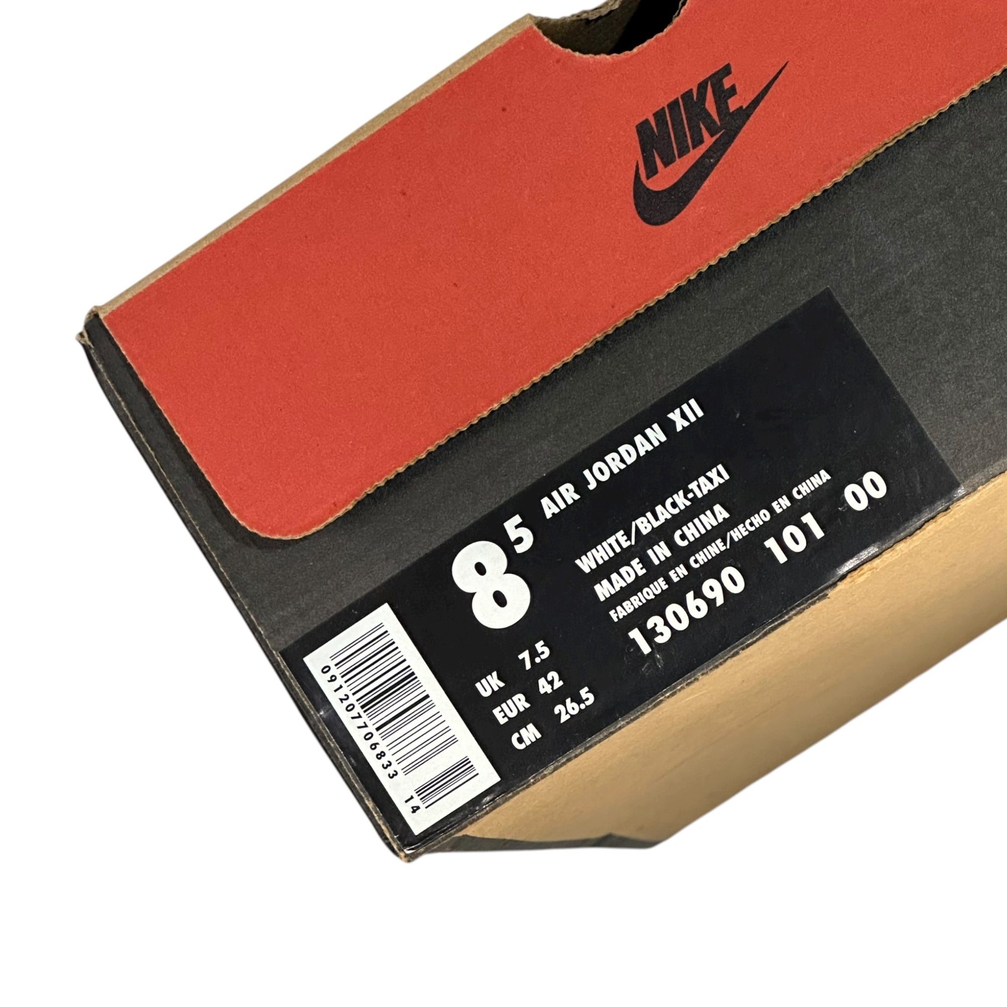 NIKE(ナイキ) 1997 Air Jordan 12 OG ”Taxi” エアジョーダン 12 タクシー 130690-101 26.5cm ホワイト×ブラック 90's 90年代 ヴィンテージ スニーカー