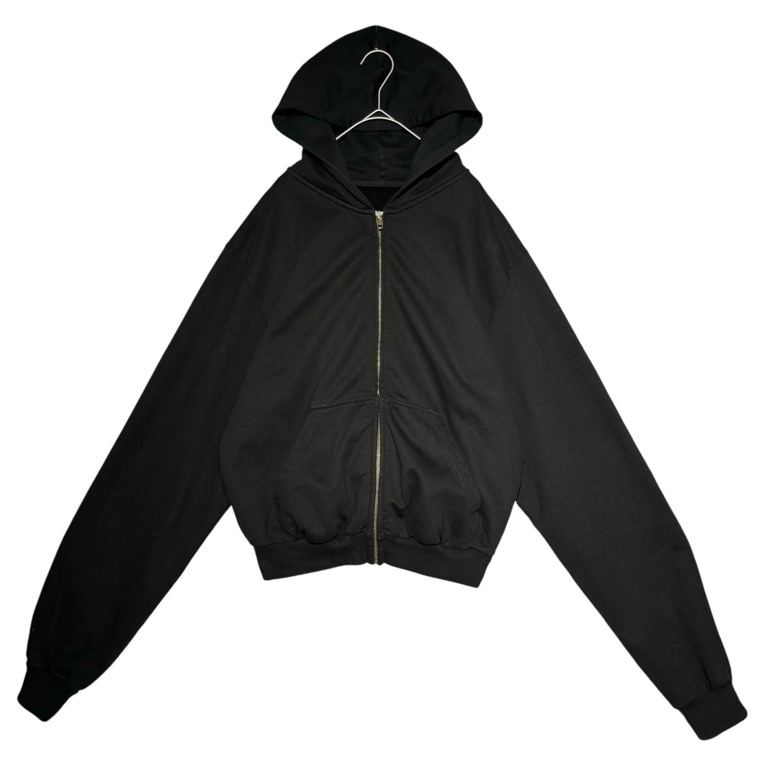 BALENCIAGA(バレンシアガ) Tab Worn-out Zip-up Hoodie ショート丈 ロゴ ジップ アップ フーディ JP