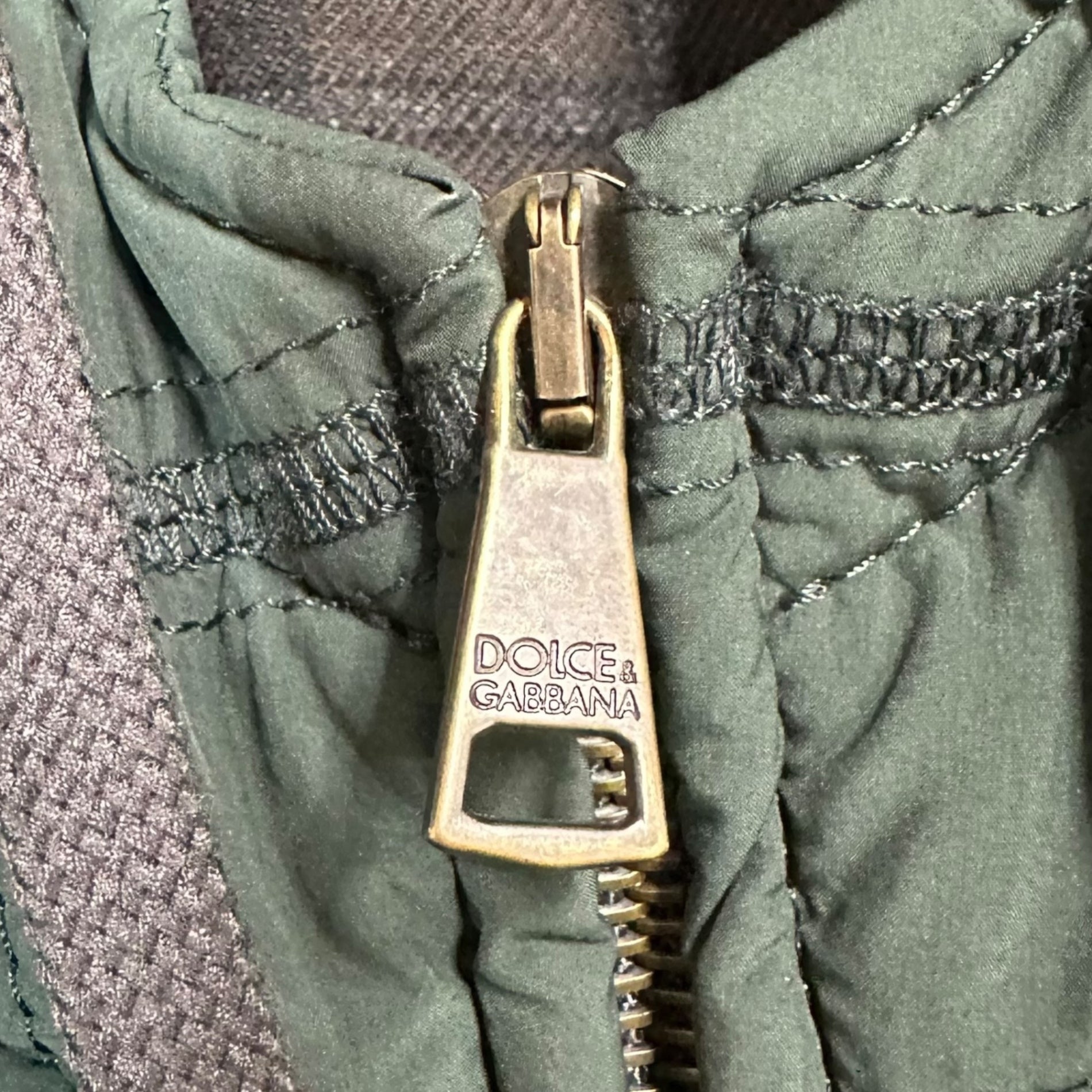DOLCE&GABBANA(ドルチェ&ガッバーナドルガバ) Check Piping Hooded Padded Jacket チェック パイピング フーデット パテッド ジャケット G9AO0T FUMYY 46(M程度) グリーン×ブラウン