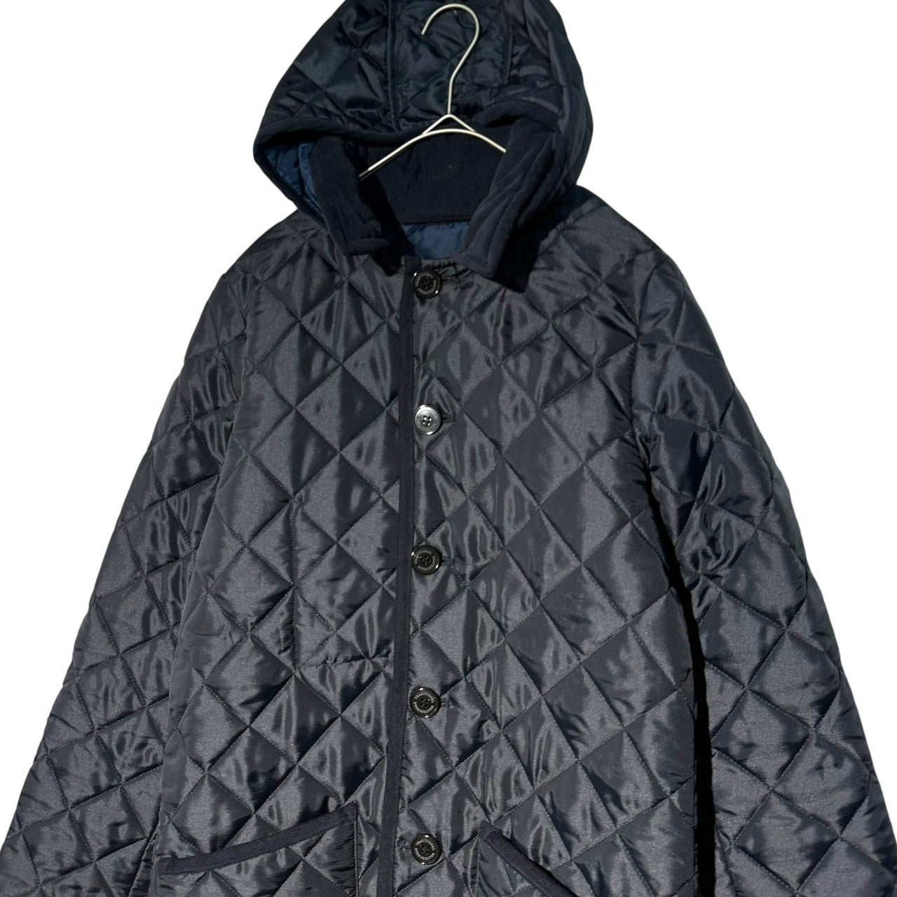 Traditional Weatherwear(トラディショナル ウェザーウェア) Hooded Quilted Coat フーデット キルティング コート G172APQCO0024A 36(S程度) ネイビー ジャケット