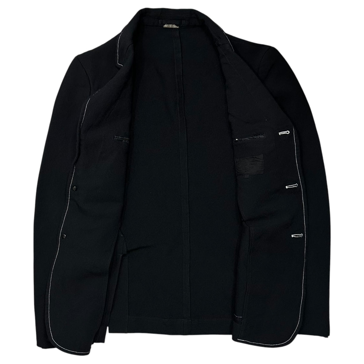 COMME des GARCONS HOMME DEUX(コムデギャルソンオムドゥ) 2013AW Garment-Dyed White-Stitch 3B Jacket 製品染め ホワイトステッチ 3B ジャケット DL-J067 S ブラック AD2013 テーラード