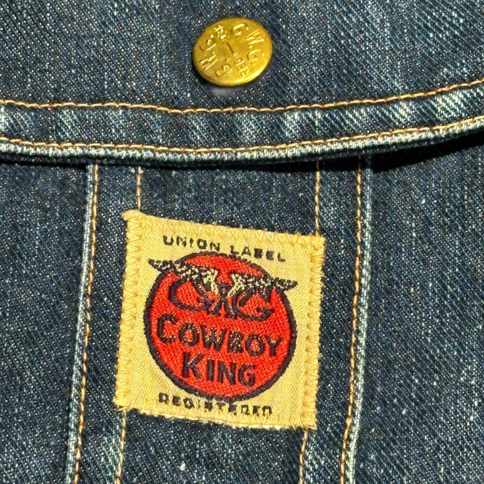 GWG(ジーダブルジー) 60's~70's ”COWBOY KING” Vintage Denim Jacket カーボーイキング ヴィンテージ デニム ジャケット 42 M インディゴ 60年代～70年代 古着
