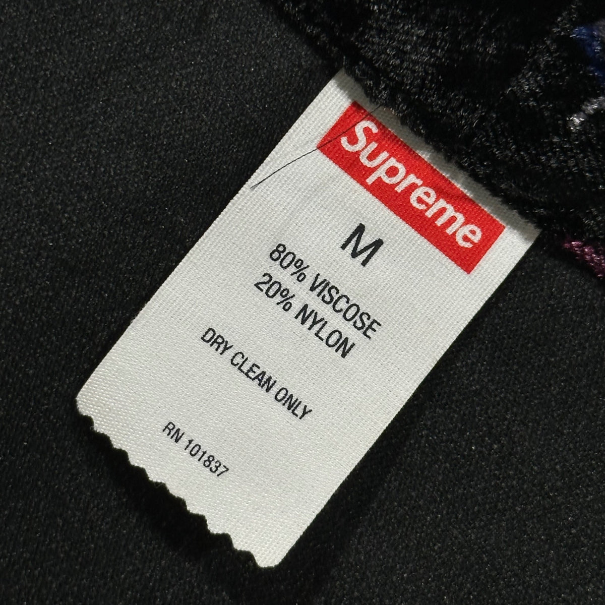 SUPREME(シュプリーム) 2019AW  Floral Velour Baseball Jersey フローラル ベロア ベースボール ジャージィ シャツ M ブラック×パープル