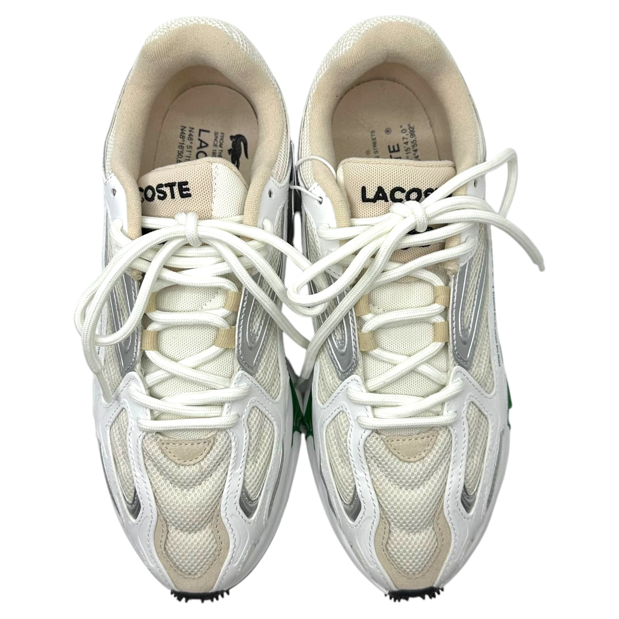 LACOSTE(ラコステ) L003 2K24 124 1 SFA ローカット スニーカー 747SMA0013082 27.5cm ホワイト×グリーン