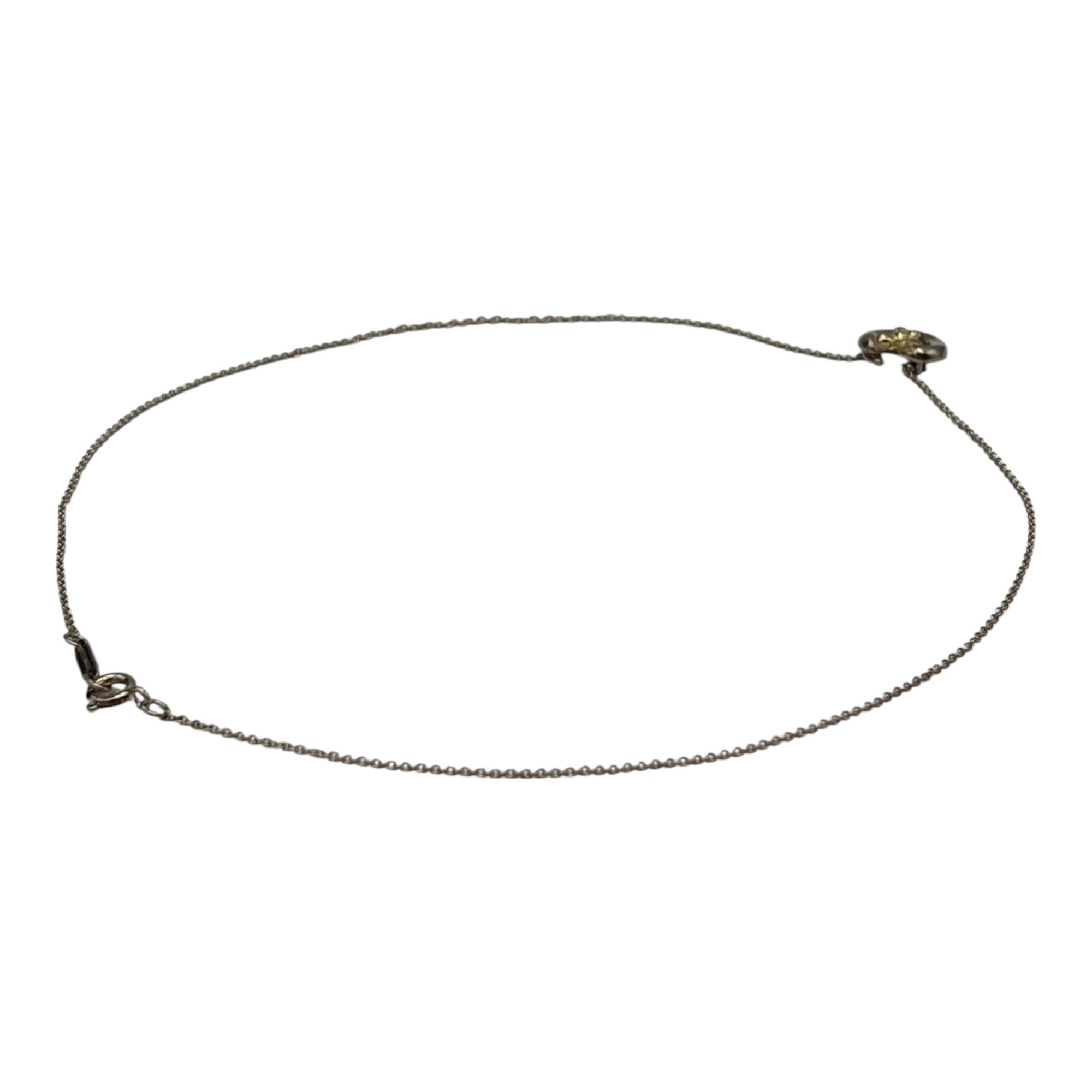 TIFFANY & CO.(ティファニー) Silver & Gold Combination Heart Ribbon Necklace シルバー ＆ ゴールド コンビ ハート リボン ネックレス シルバー×ゴールド