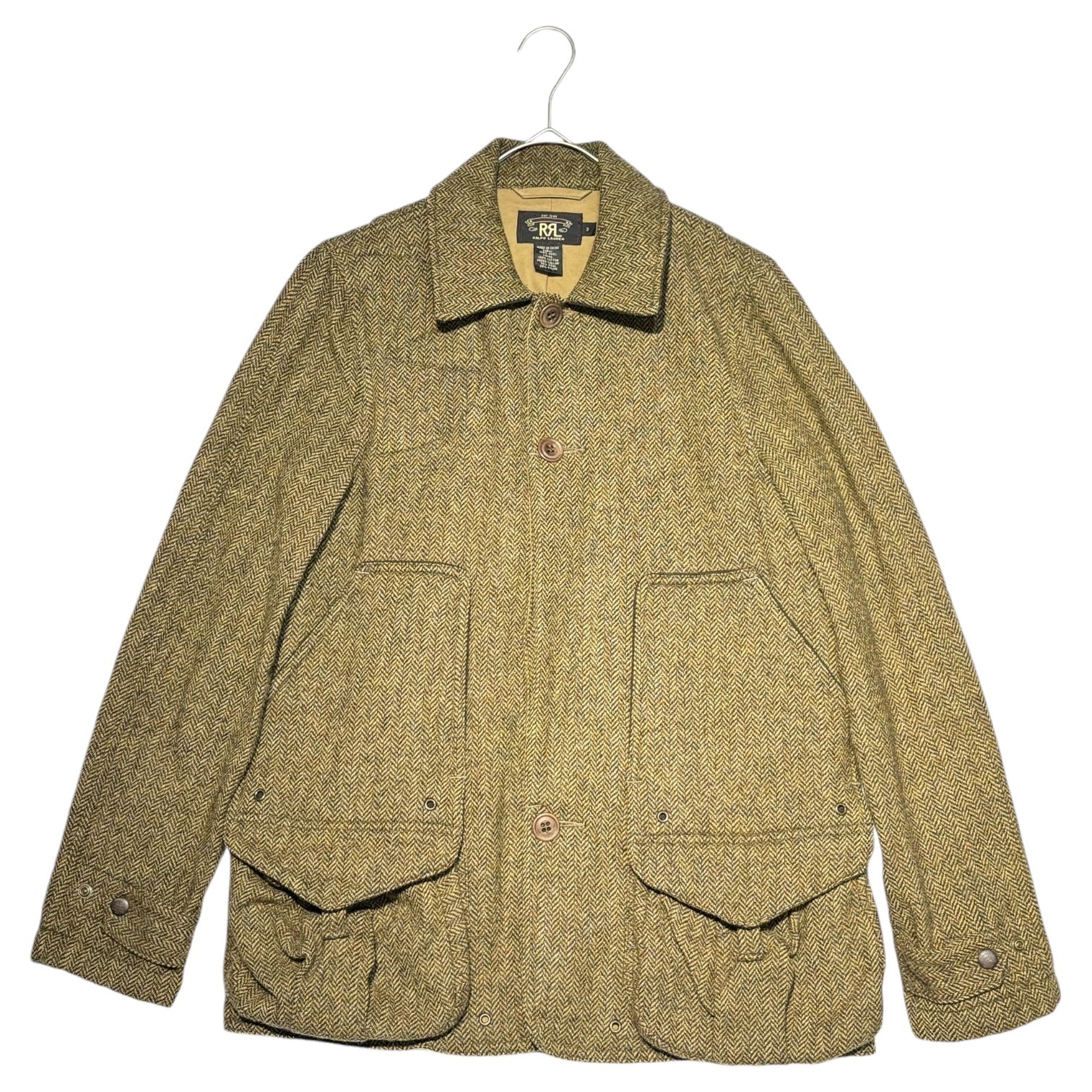 RRL(ダブルアールエル) Herringbone wool hunting jacket ウール ハンティング ジャケット 3 ブラウン ツイード