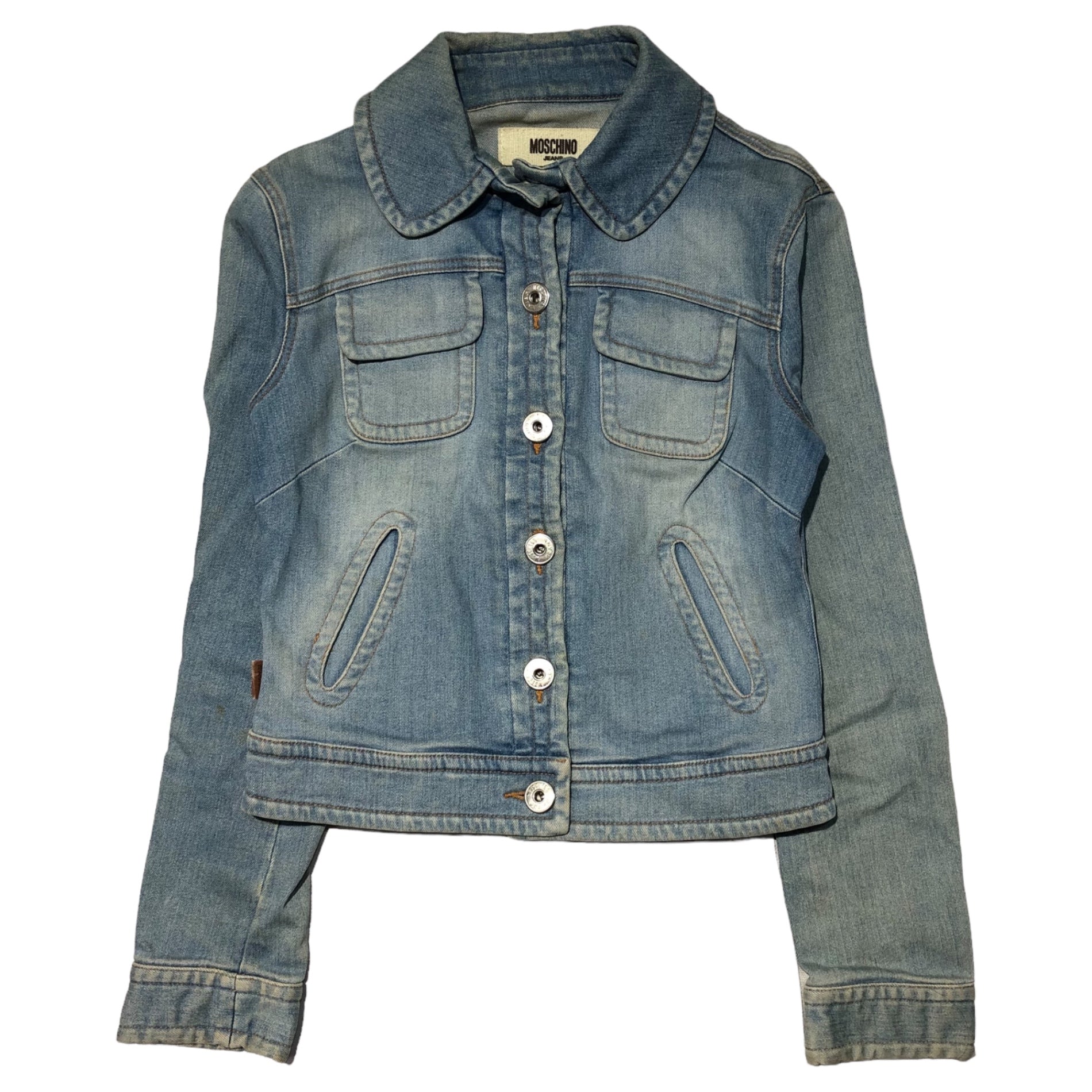 MOSCHINO JEANS(モスキーノジーンズ) 00's denim short length jacket デニム ショート丈 ジャケット  38(M程度) ライトインディゴ Y2K