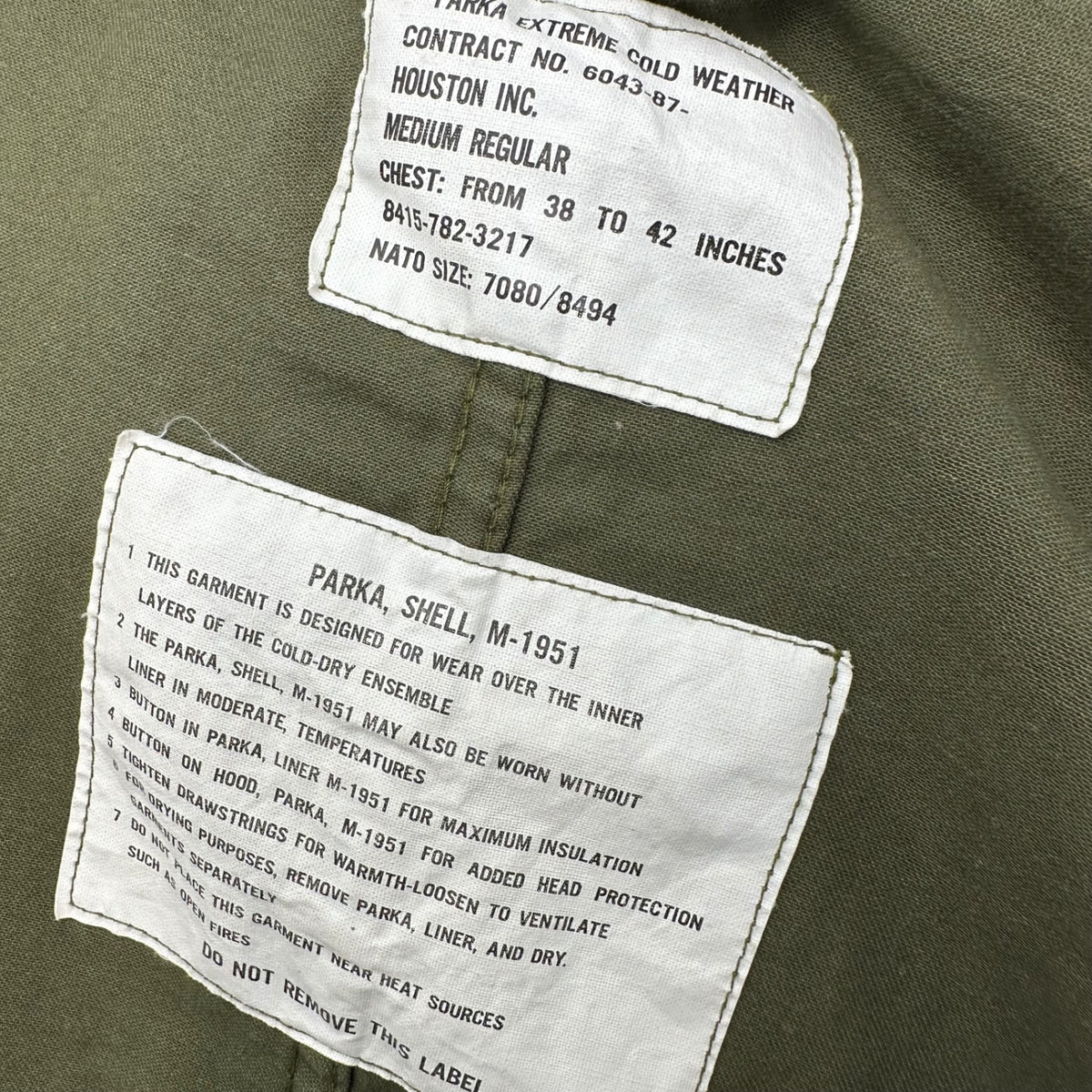 HOUSTON(ヒューストン) M-1951 PARKA, EXTREME COLD WEATHER フィッシュテール モッズ コート MEDIUM REGULAR 8415-782-3217