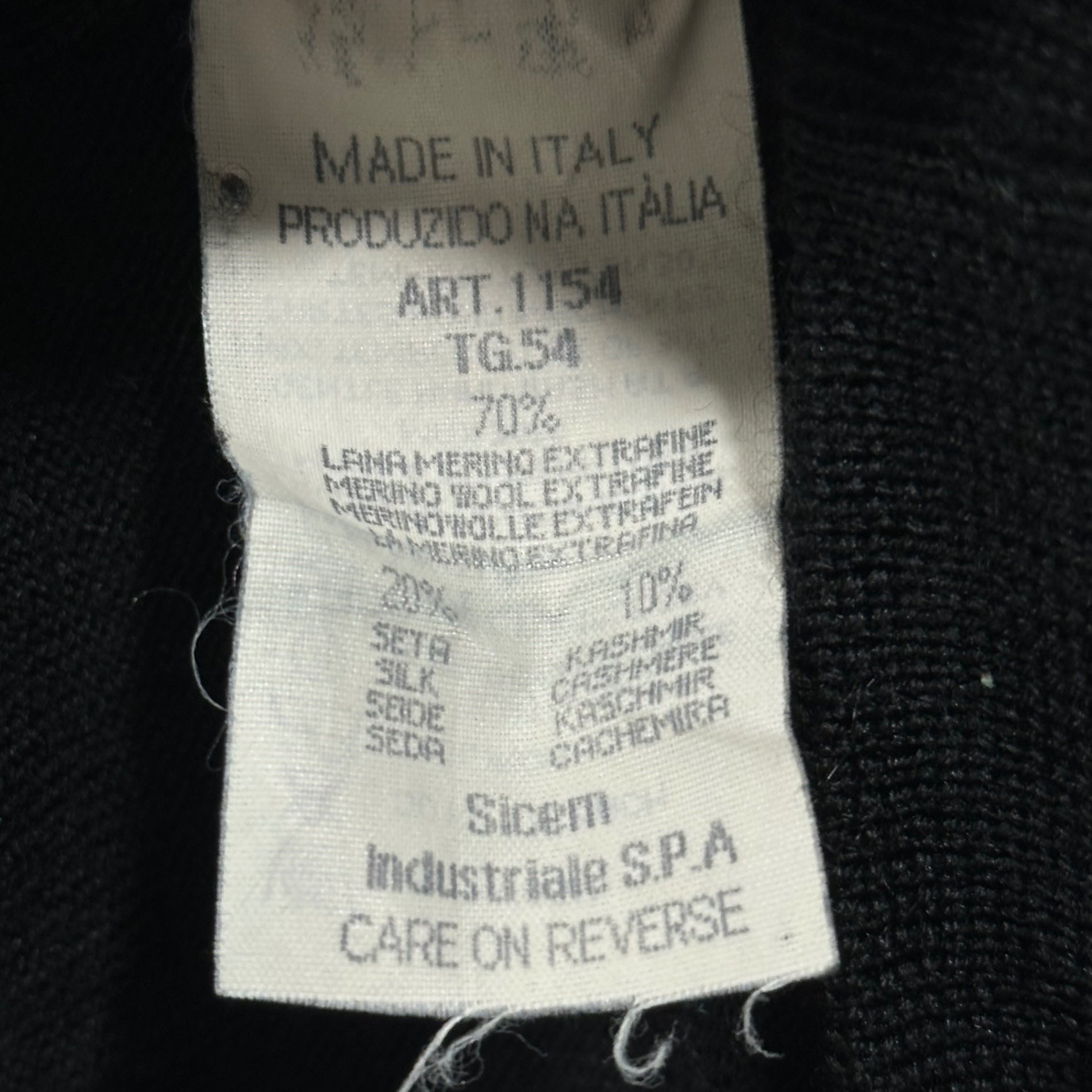 GIORGIO ARMANI(ジョルジオアルマーニ) 90's Cashmere Silk High-Neck Wool Knit 90年代 カシミア シルク ハイネック ウール ニット ART.1154 54(XXL程度) ブラック ヴィンテージ