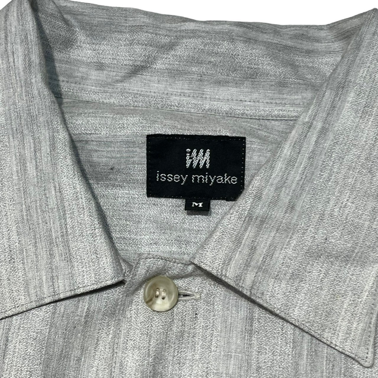 ISSEY MIYAKE(イッセイミヤケ) 80's ~ 90's  design pocket striped shirt デザイン ポケット ストライプ シャツ M グレー 80年代 ～ 90年代 ヴィンテージ アーカイブ