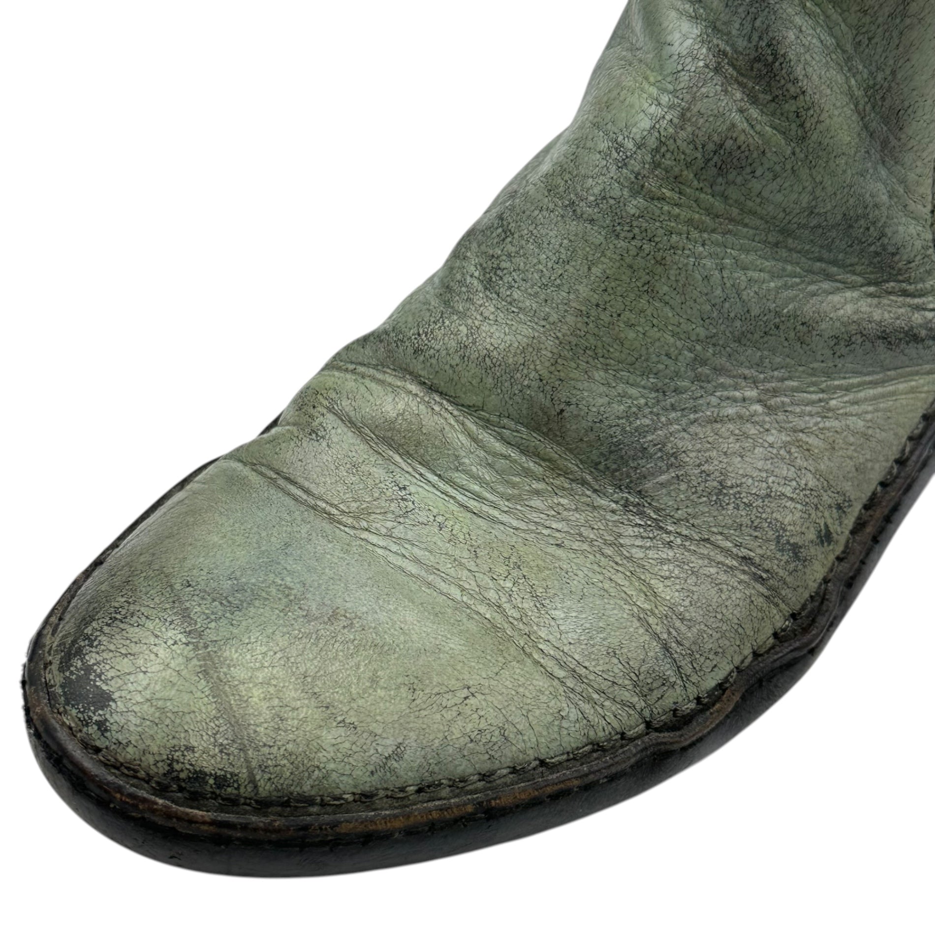 Maison Martin Margiela(メゾン マルタンマルジェラ) 15FW 70’s Replica Western Boots 70年代 レプリカ ウエスタン ブーツ S37WU0254 43 グリーン 2015 アーカイブ Provenence Melbourne, Australia Sole: Opanke construction