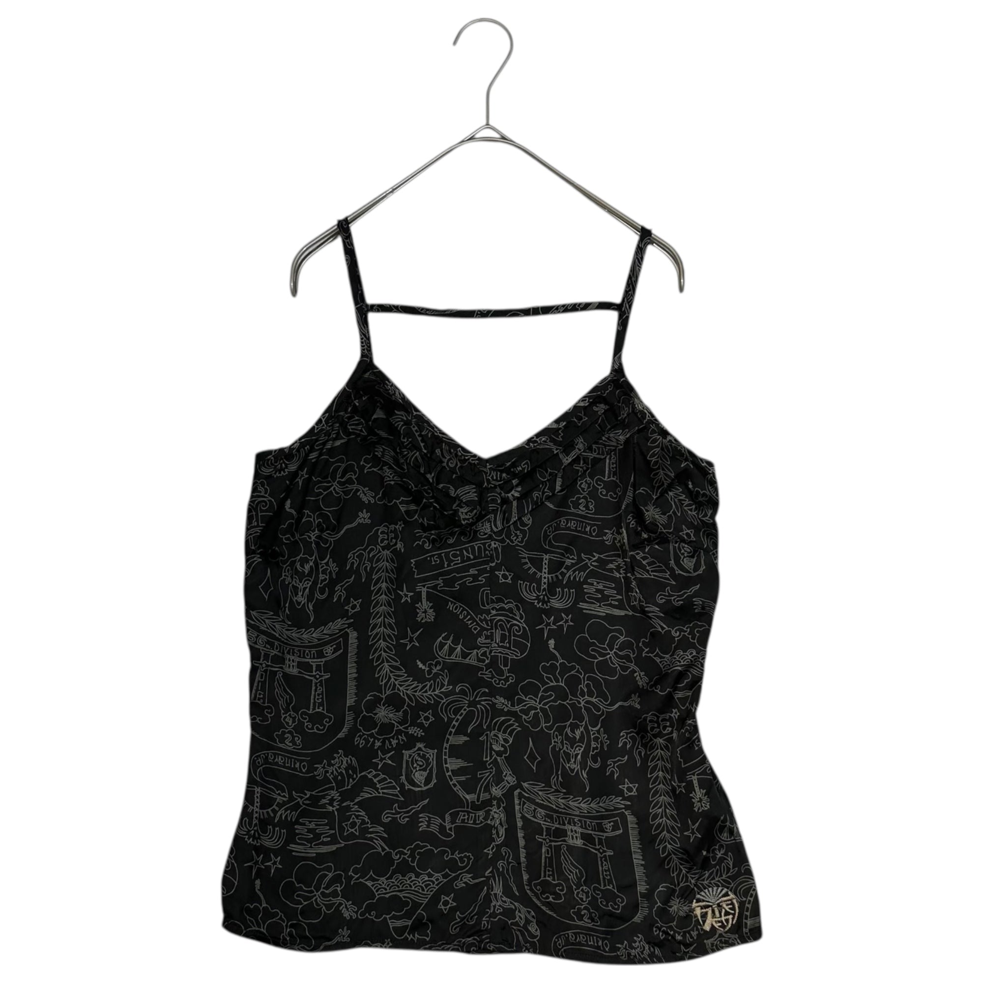 DIESEL(ディーゼル) 00's All-over Rayon Camisole Top 00年代 総柄 レーヨン キャミソール トップ 00A17500BFA S ブラック×ホワイト