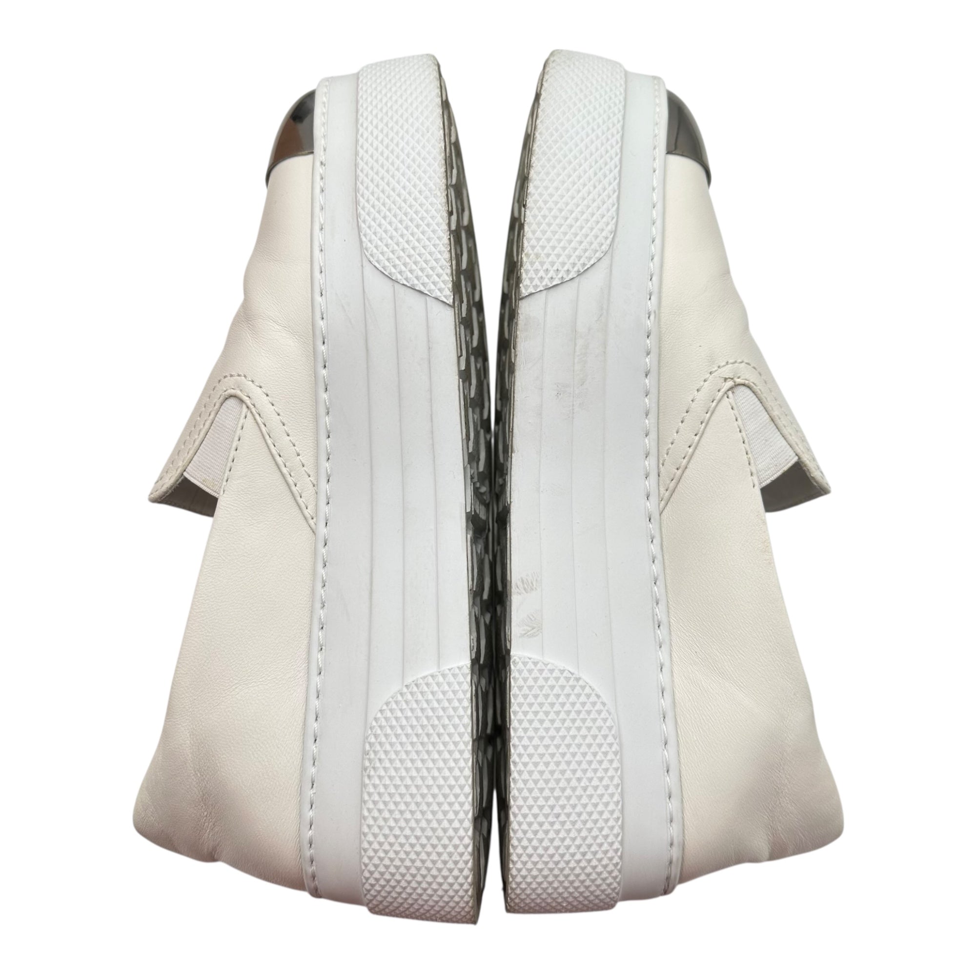 miu miu(ミュウミュウ) Metallic Toe Thick-Soled Leather Slip-On メタリック トゥ 厚底 レザー スリッポン 905 37(23.5cm)  ホワイト×シルバー