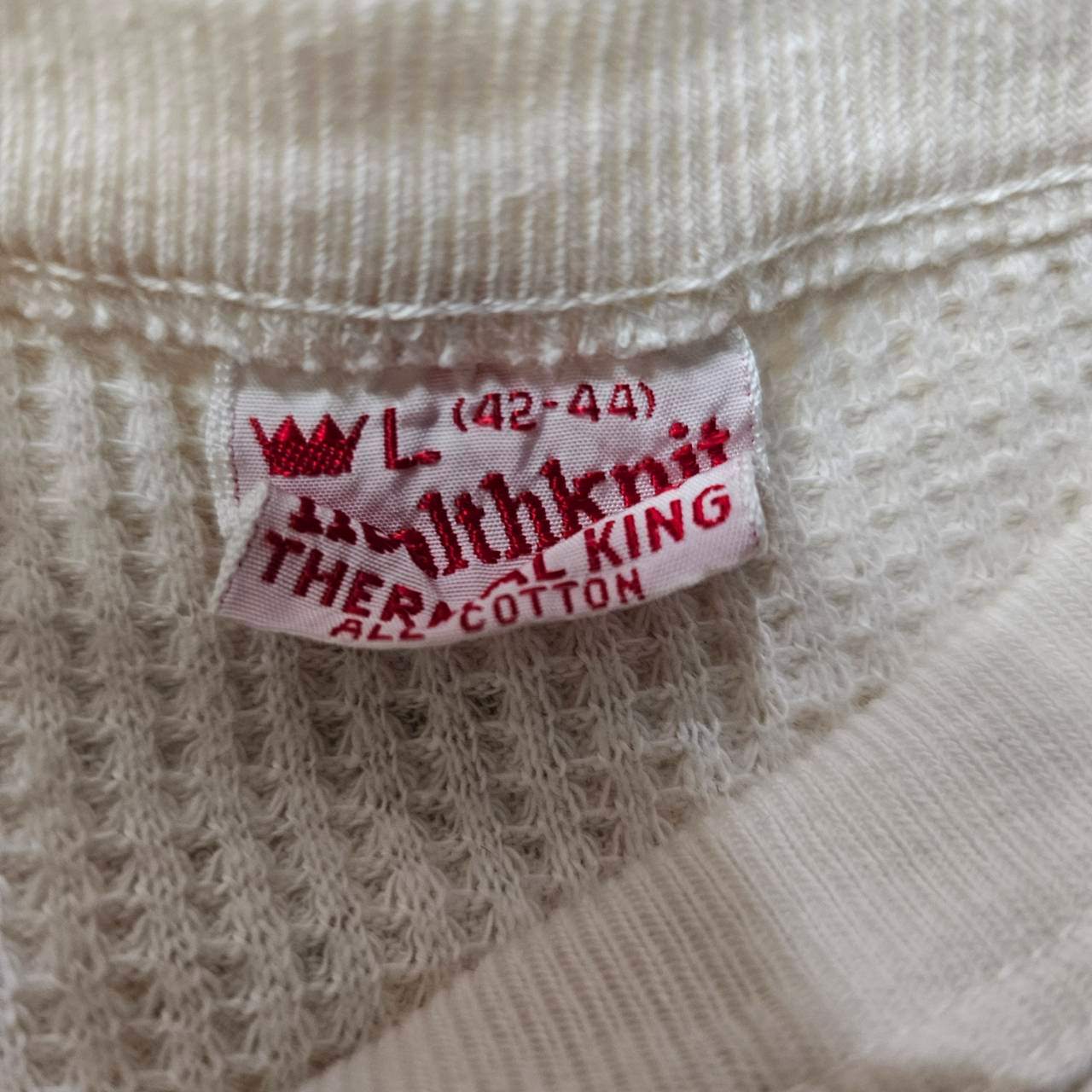 VINTAGE(ヴィンテージ) 60's Healthknit thermal shirt underwear コットン サーマルロングスリーブシャツ アンダーウェア L(42~44) ホワイト