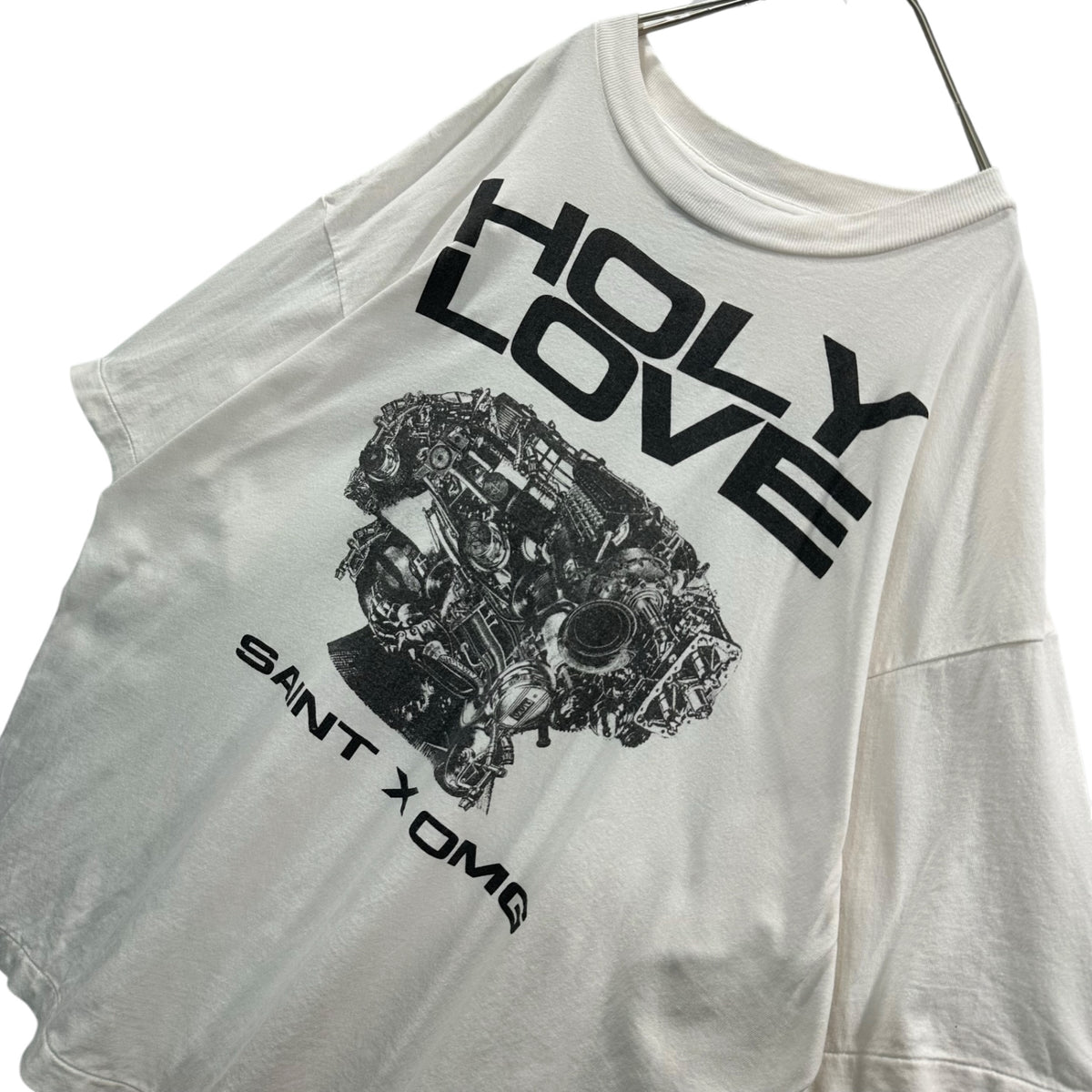 SAINT MICHAEL(セントマイケル) 2026SS HOLY LOVE KK_SS T-SHIRT 河村康輔 ヴィンテージ加工 Tシャツ SM-MK8-0000-C08 XL ホワイト
