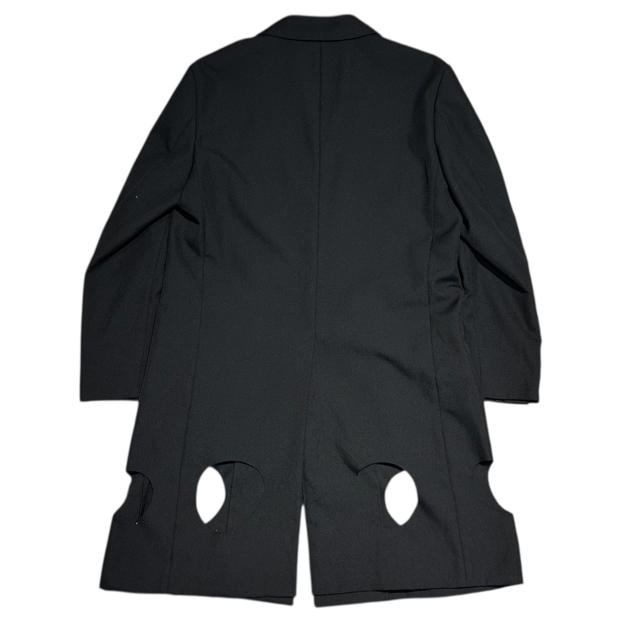 BLACK COMME des GARCONS(ブラックコムデギャルソン) 19SS Hem with Eyelet Details Long Jacket 裾 穴加工 ロング ジャケット 1C-J010 M ブラック AD2018