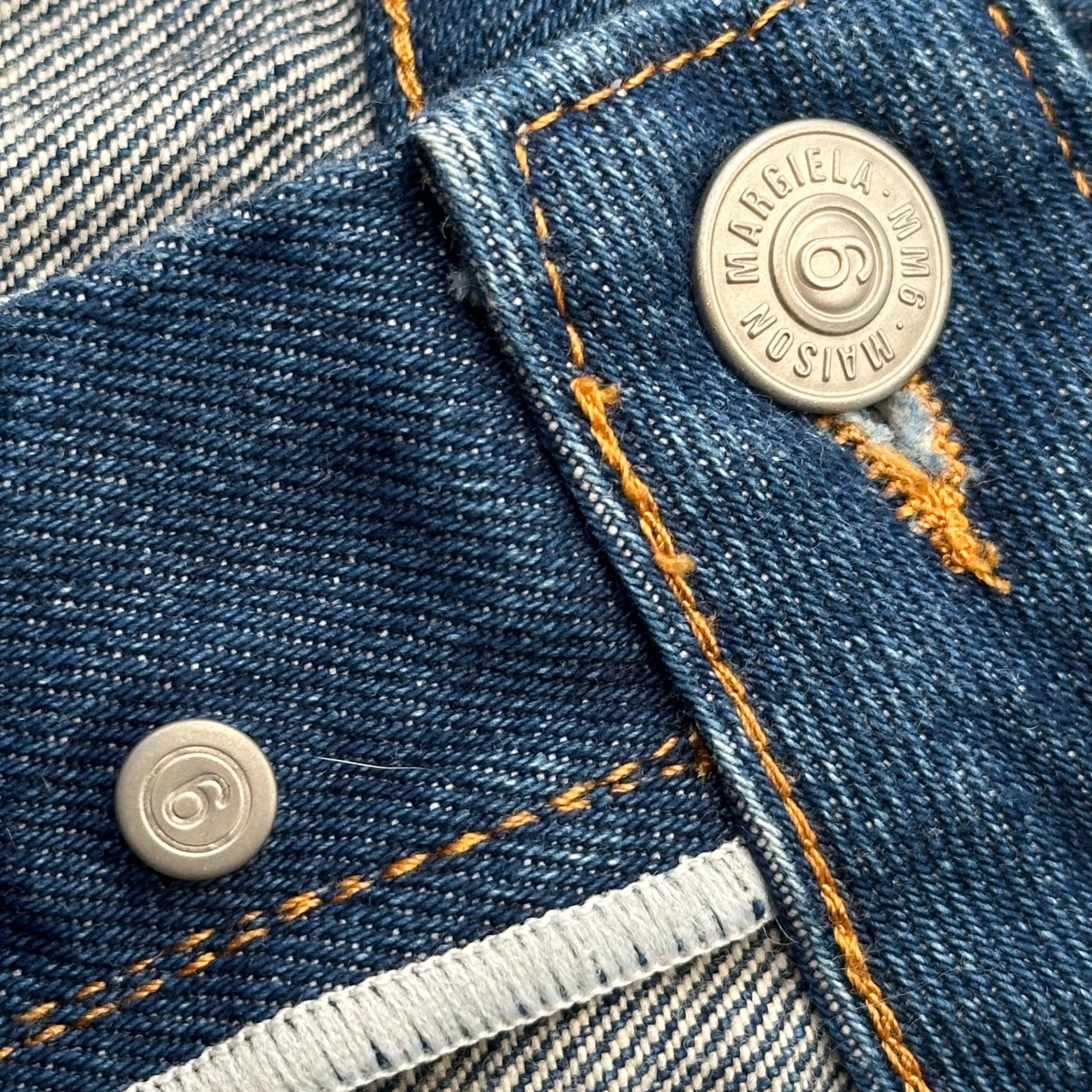 MM6 Maison Margiela(エムエムシックス) 2021AW Inside-Out Denim Skirt インサイドアウト デニム スカート S62MA0068 46 インディゴ