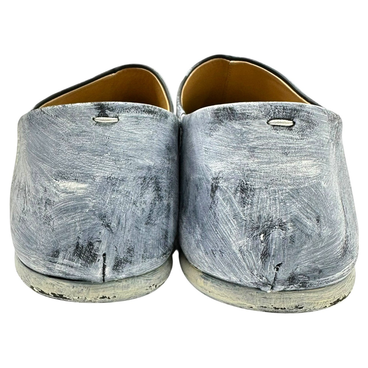 MAISON MARGIELA(メゾンマルジェラ) 21AW Paint Tabi Babouche ペンキ ペイント 足袋 バブーシュ レザー スリッポン S57WR0051 42(27.0cm程度) ホワイト